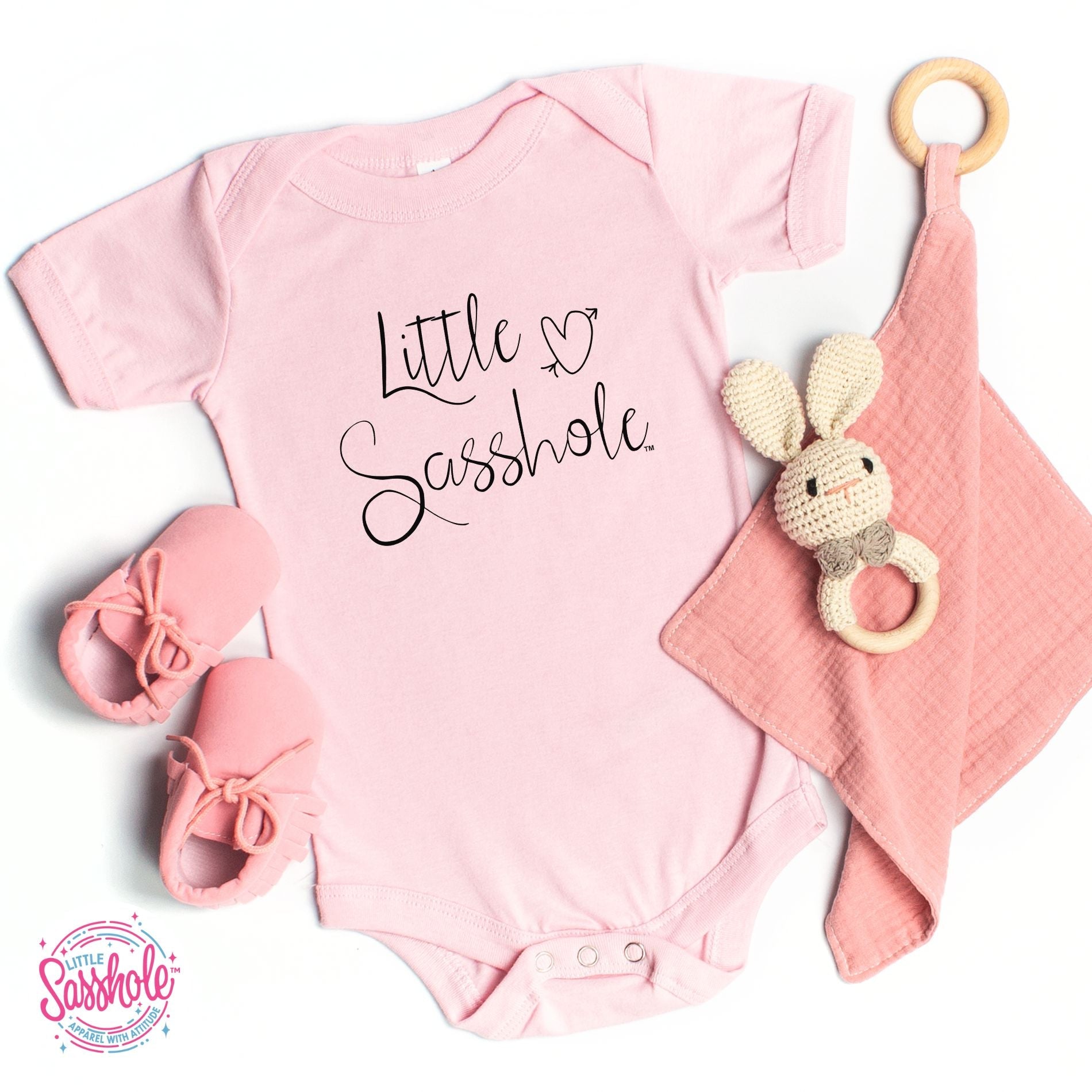 Image of Little Sasshole™ Signature Baby Onesie®: Where Sass Begins - Funny Graphic Tee by Sasshole® Clothing
