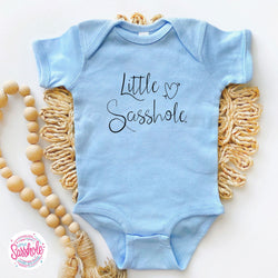 Image of Little Sasshole™ Signature Baby Onesie®: Where Sass Begins - Funny Graphic Tee by Sasshole® Clothing