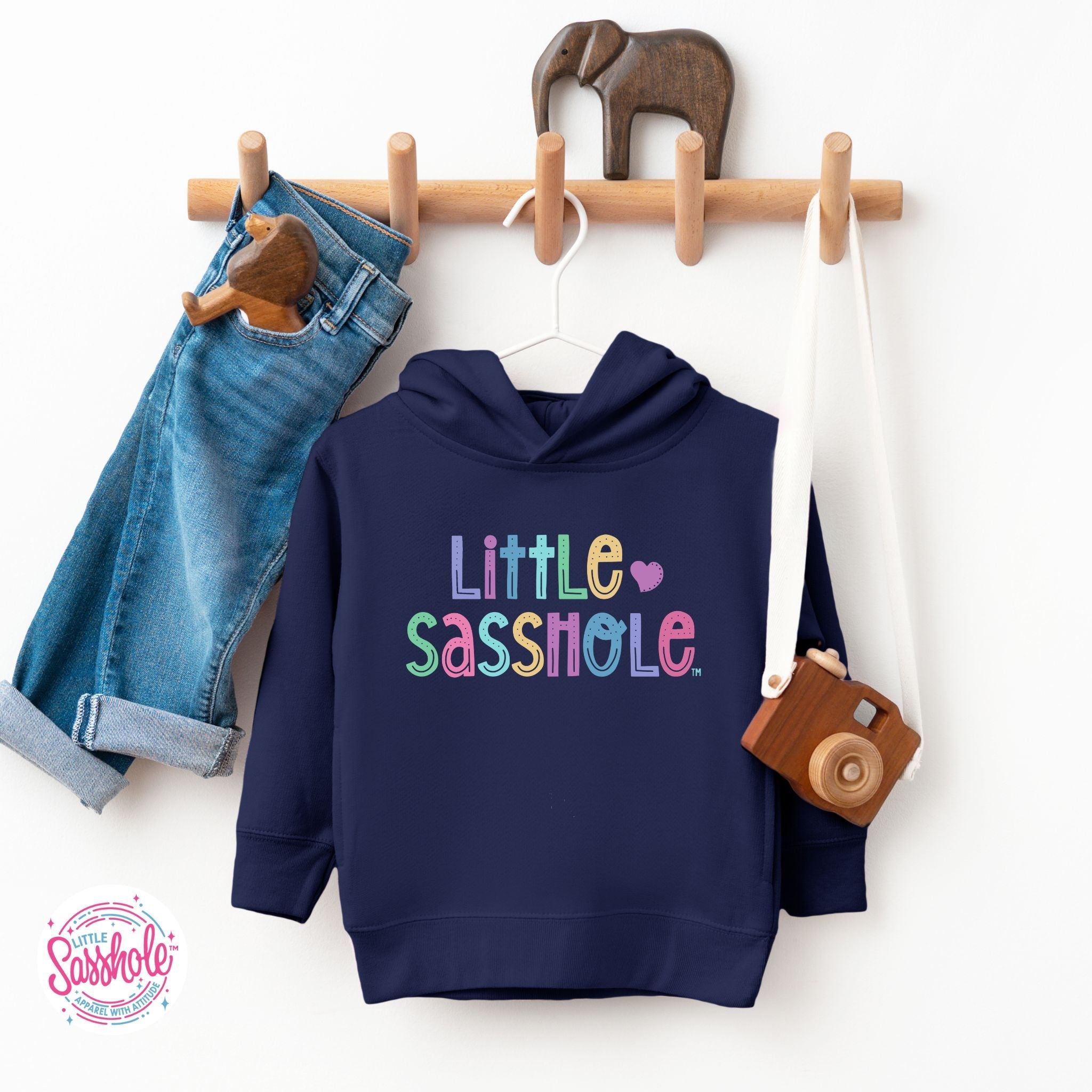 Image of Little Sasshole™ Toddler Troublemaker Hoodie - Funny Graphic Tee by Sasshole® Clothing