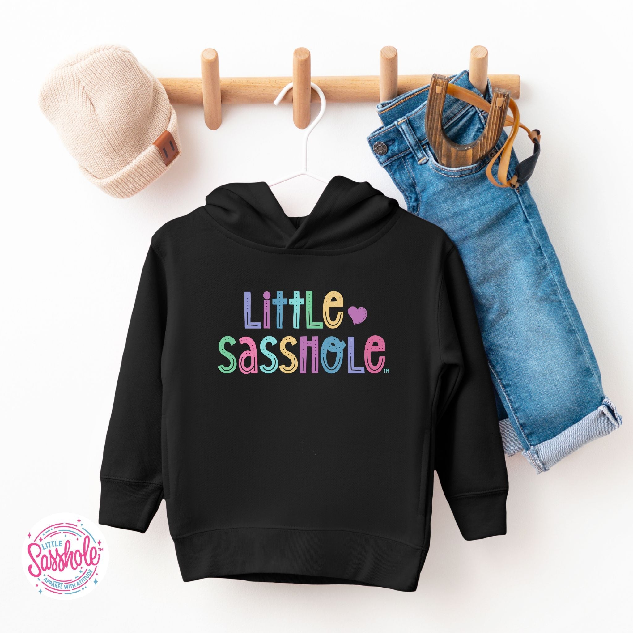 Image of Little Sasshole™ Toddler Troublemaker Hoodie - Funny Graphic Tee by Sasshole® Clothing