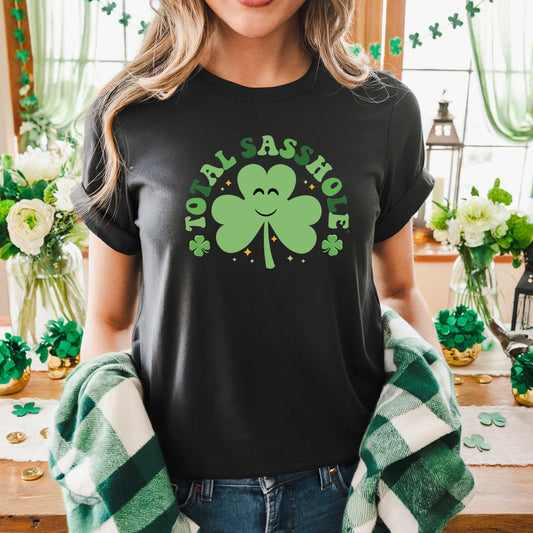Luck of the Irish: St. Paddy's Day Total Sasshole® Clover Women's T-shirt - Funny Graphic Tee by Sasshole® Clothing