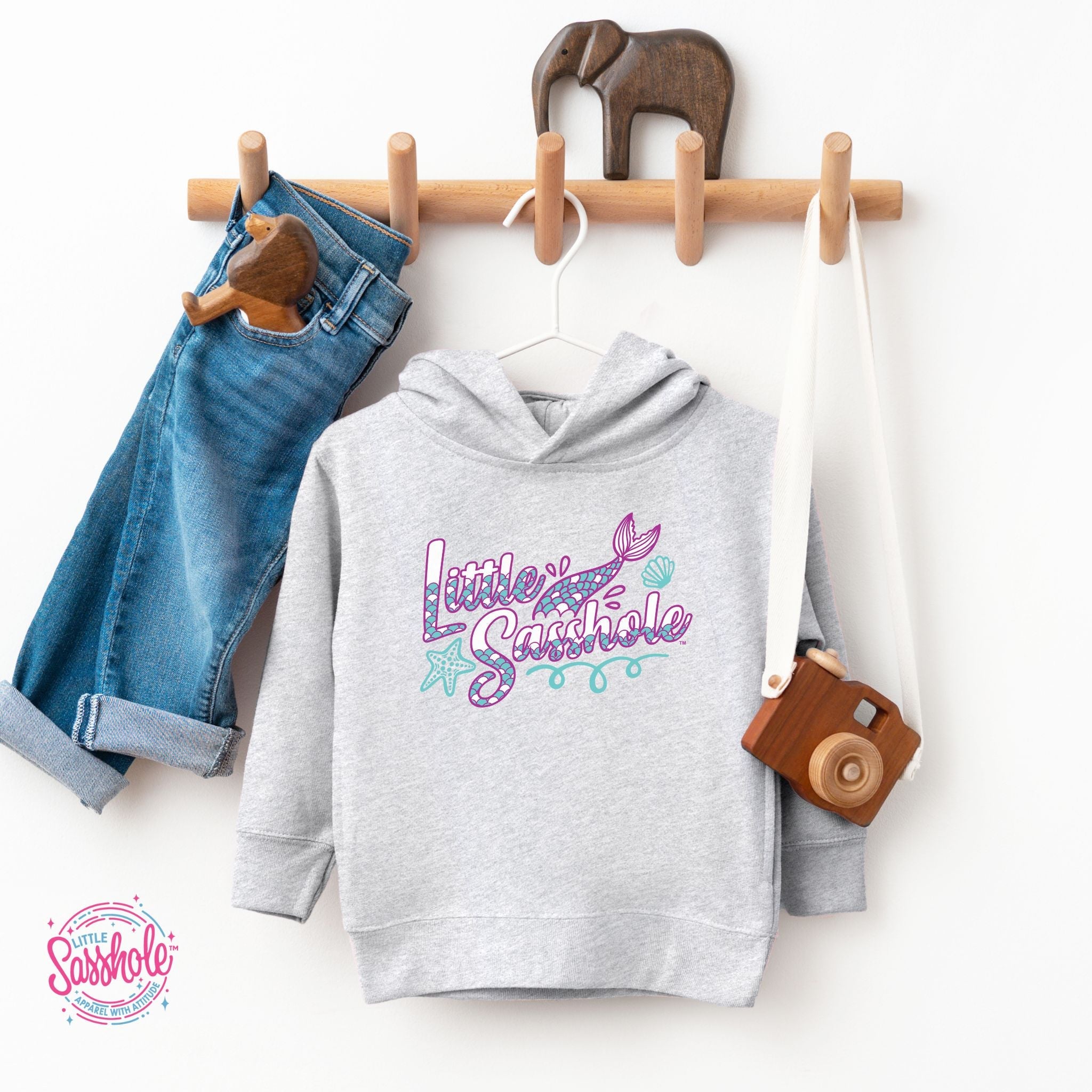 Image of Magical Mermaid Adventures: Little Sasshole™ Toddler Hoodie - Funny Graphic Tee by Sasshole® Clothing