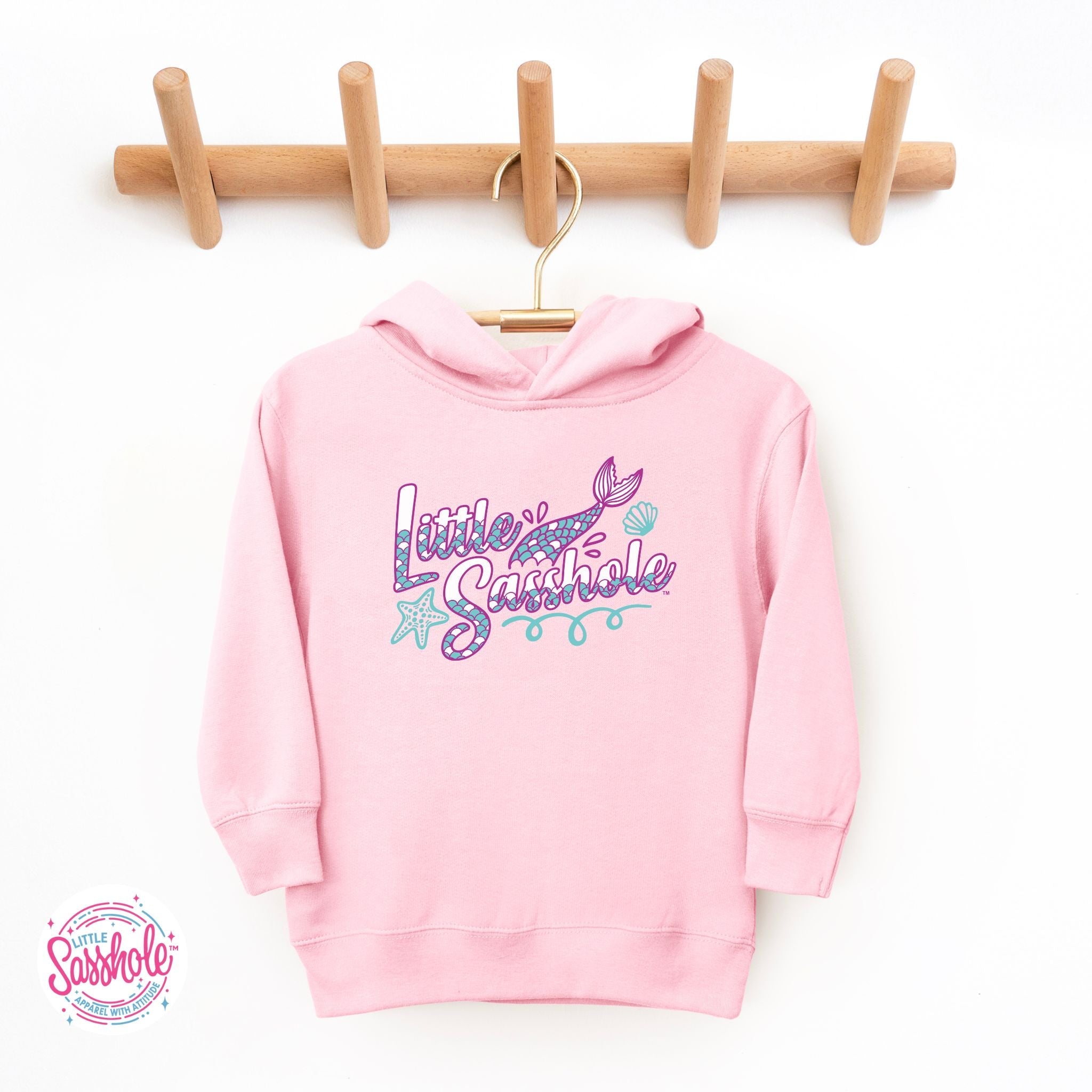 Image of Magical Mermaid Adventures: Little Sasshole™ Toddler Hoodie - Funny Graphic Tee by Sasshole® Clothing