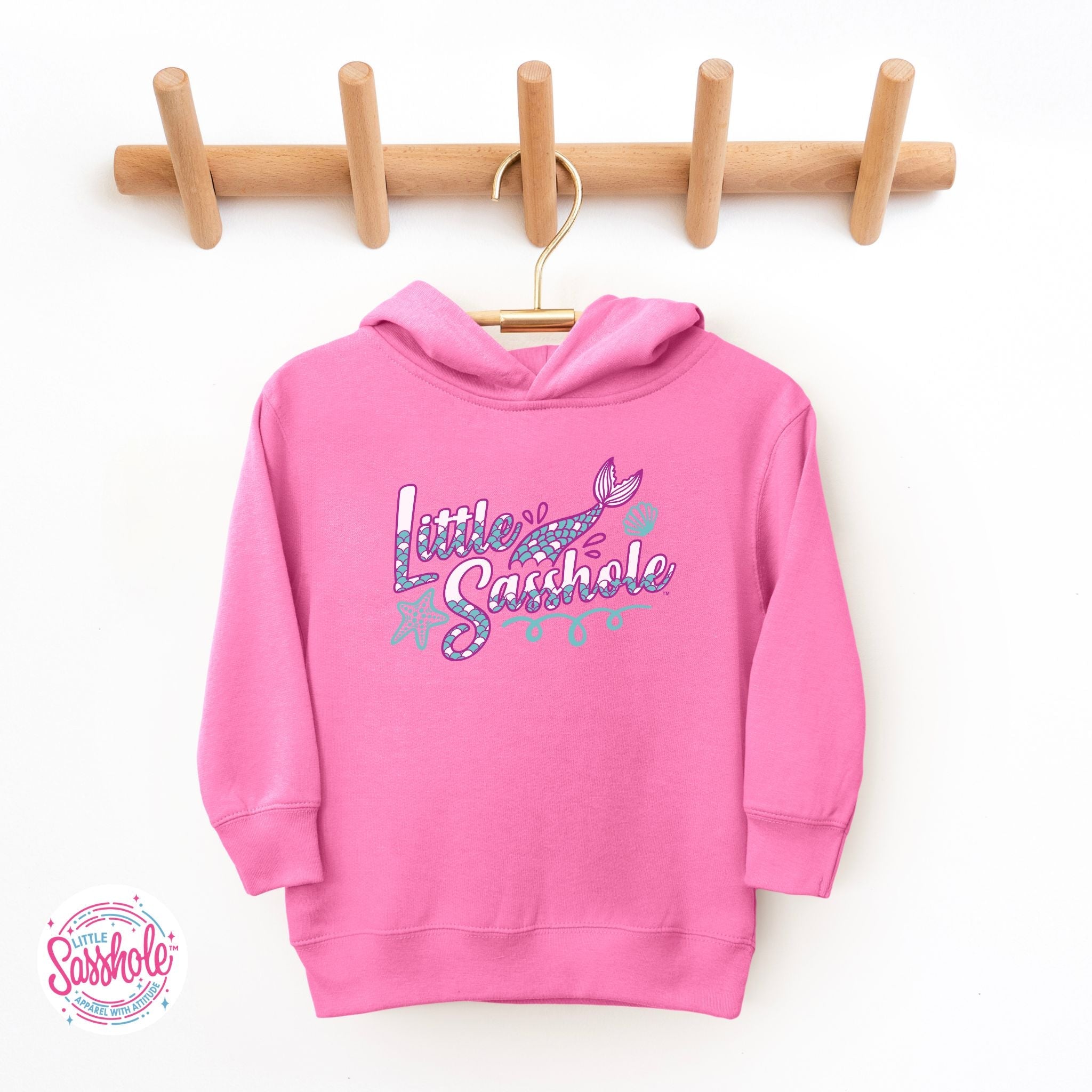Image of Magical Mermaid Adventures: Little Sasshole™ Toddler Hoodie - Funny Graphic Tee by Sasshole® Clothing