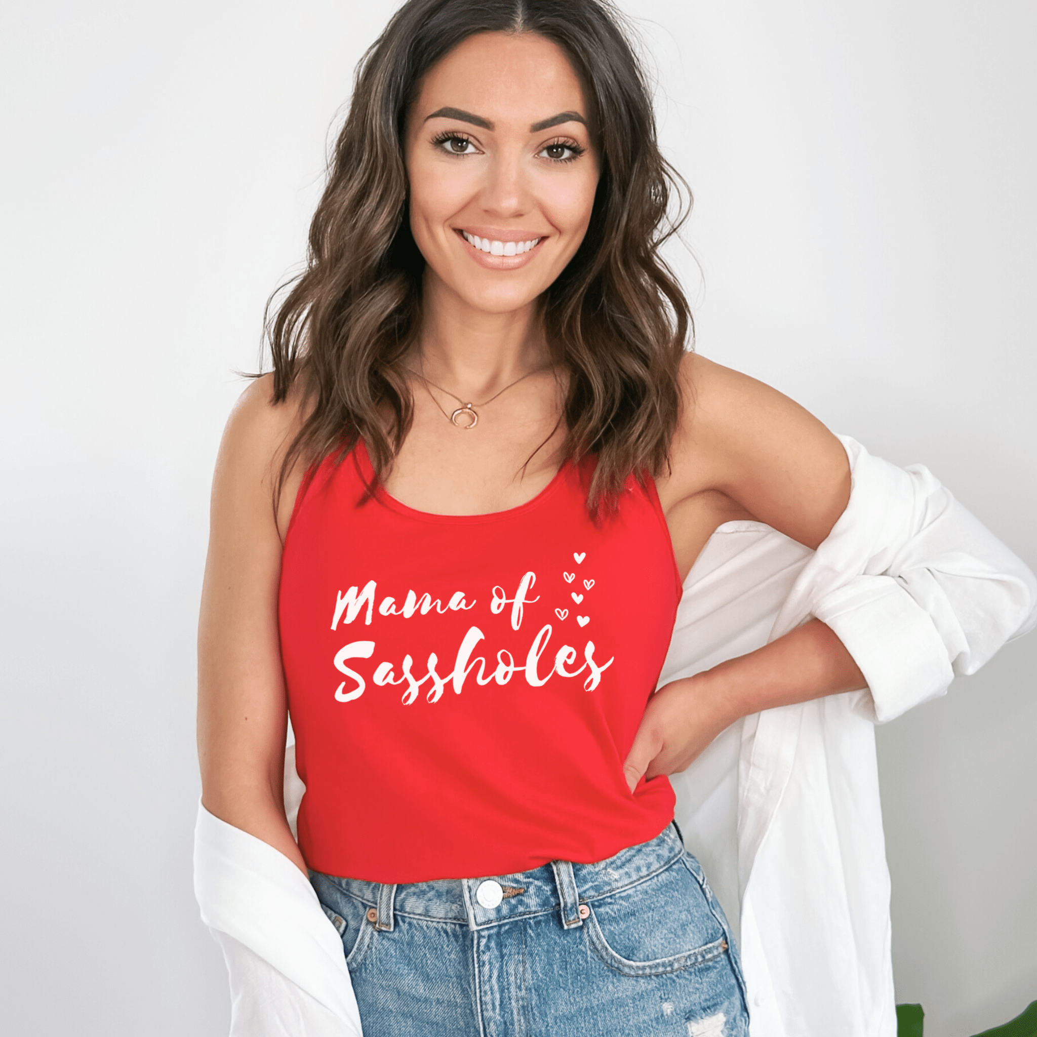 Image of Mama of Sassholes Tank Top - Playful, Bold, and Cool Style - Funny Graphic Tee by Sasshole® Clothing