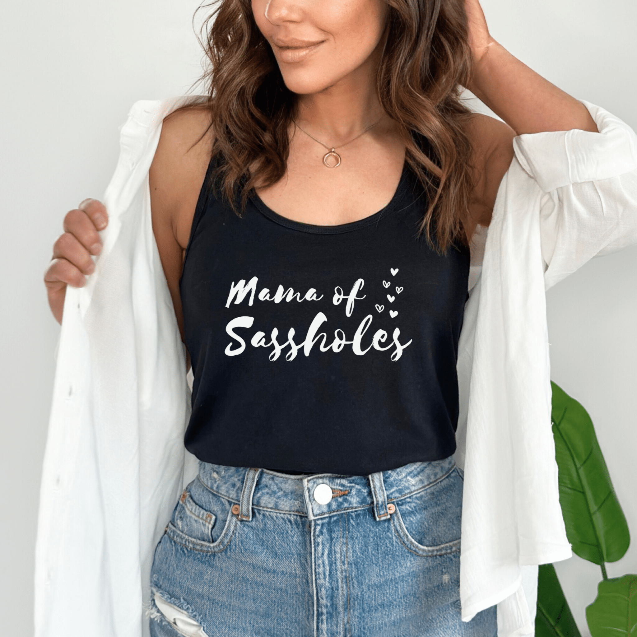 Image of Mama of Sassholes Tank Top - Playful, Bold, and Cool Style - Funny Graphic Tee by Sasshole® Clothing