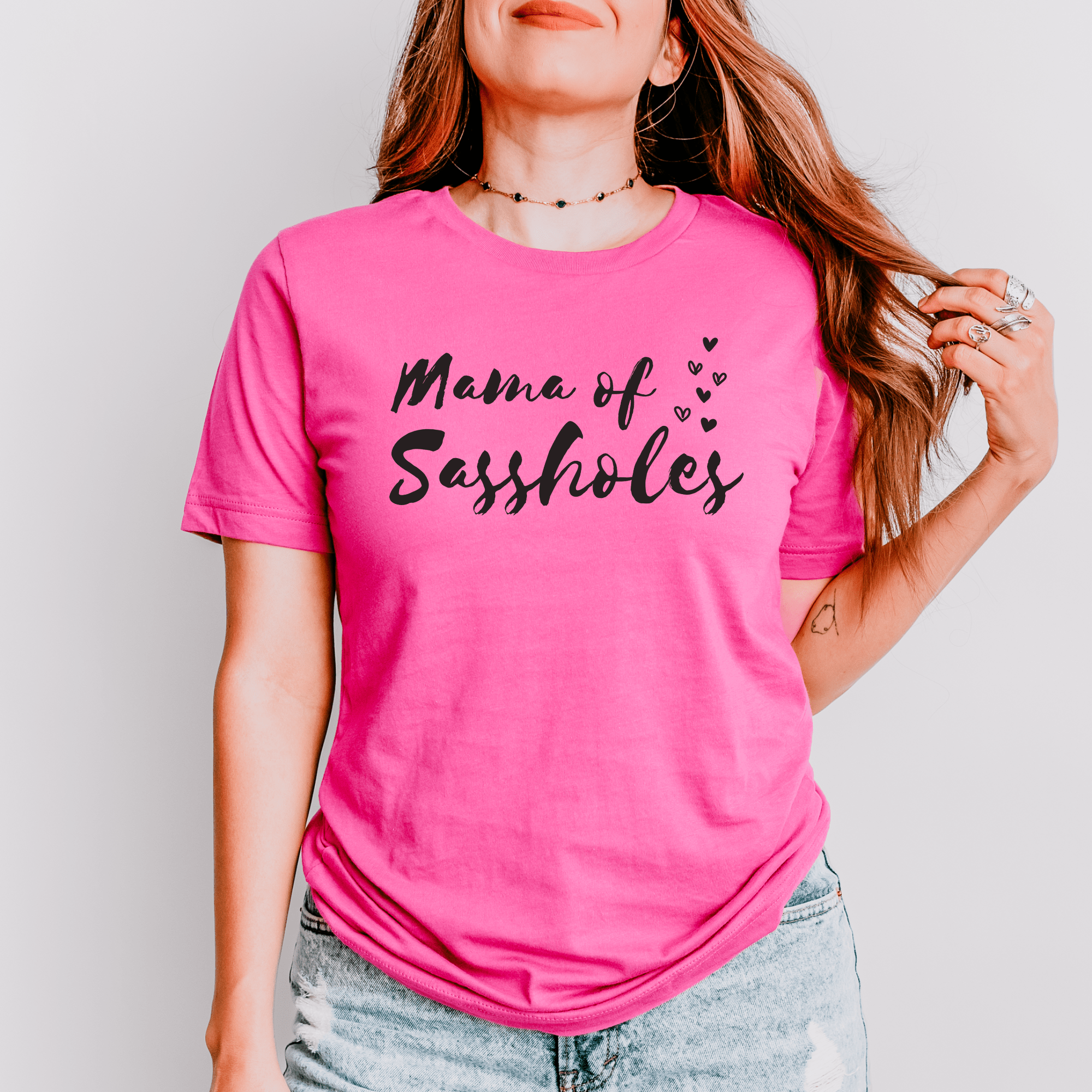 Image of Mama of Sassholes Women's T-Shirt - Sassy & Proud Mama Tee - Funny Graphic Tee by Sasshole® Clothing