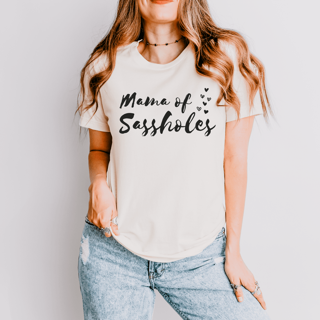 Mama of Sassholes Women's T-Shirt - Sassy & Proud Mama Tee - Funny Graphic Tee by Sasshole® Clothing