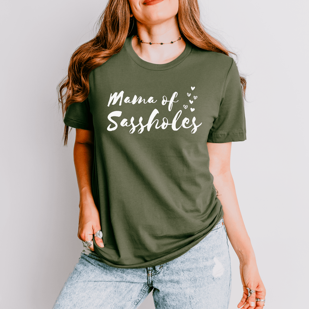 Mama of Sassholes Women's T-Shirt - Sassy & Proud Mama Tee - Funny Graphic Tee by Sasshole® Clothing