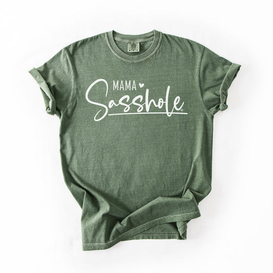 Mama Sasshole® Comfort Color T-Shirt – Funny Graphic Tee for Moms with Attitude - Funny Graphic Tee by Sasshole® Clothing