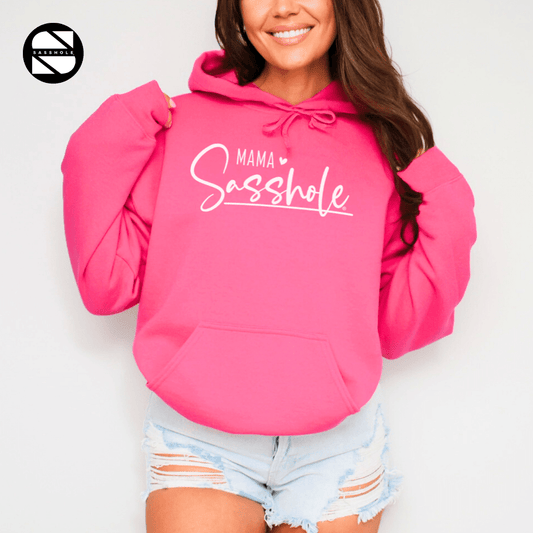 Mama Sasshole®: Raising Sass in Style Funny Women's Hoodie - Funny Graphic Tee by Sasshole® Clothing