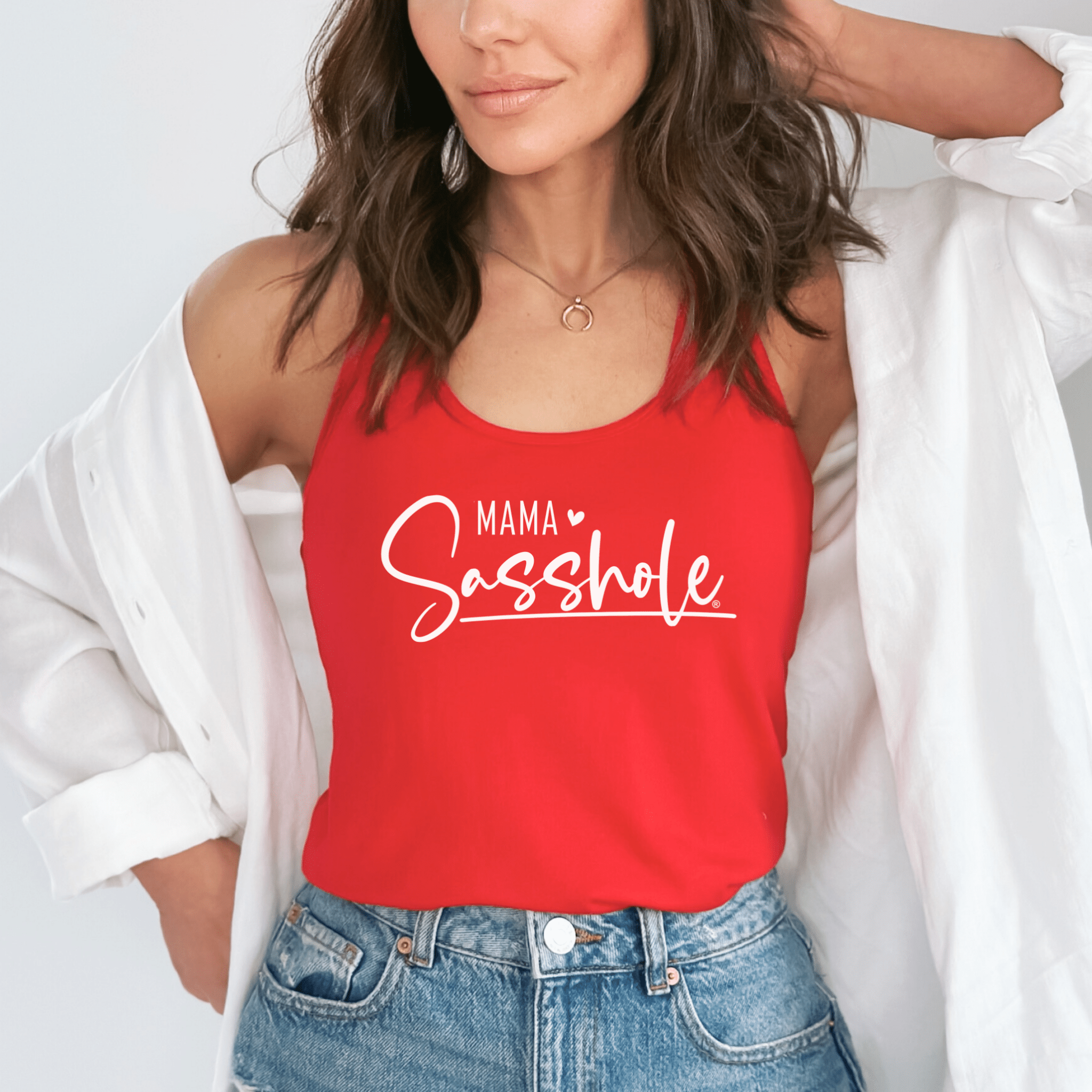Image of Mama Sasshole® Women's Tank Top - Bold, Fun, and Full of Sass - Funny Graphic Tee by Sasshole® Clothing