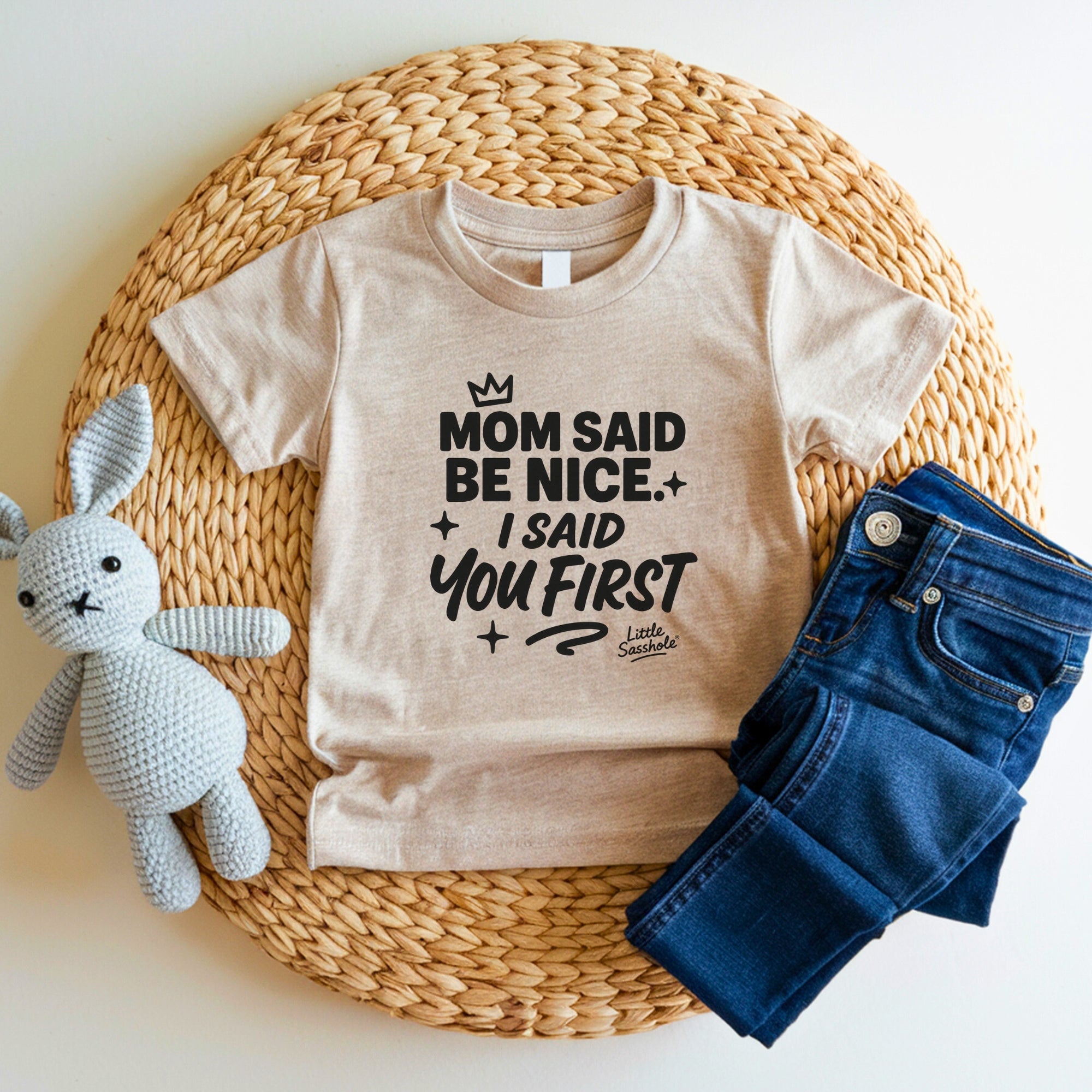 Image of Mom Said Be Nice - I Said You First | Cute Toddler Tshirts | Sasshole Shirt | Funny Kids Shirt | Toddler Girl Gift | Girls Graphic Tee - Funny Graphic Tee by Sasshole® Clothing