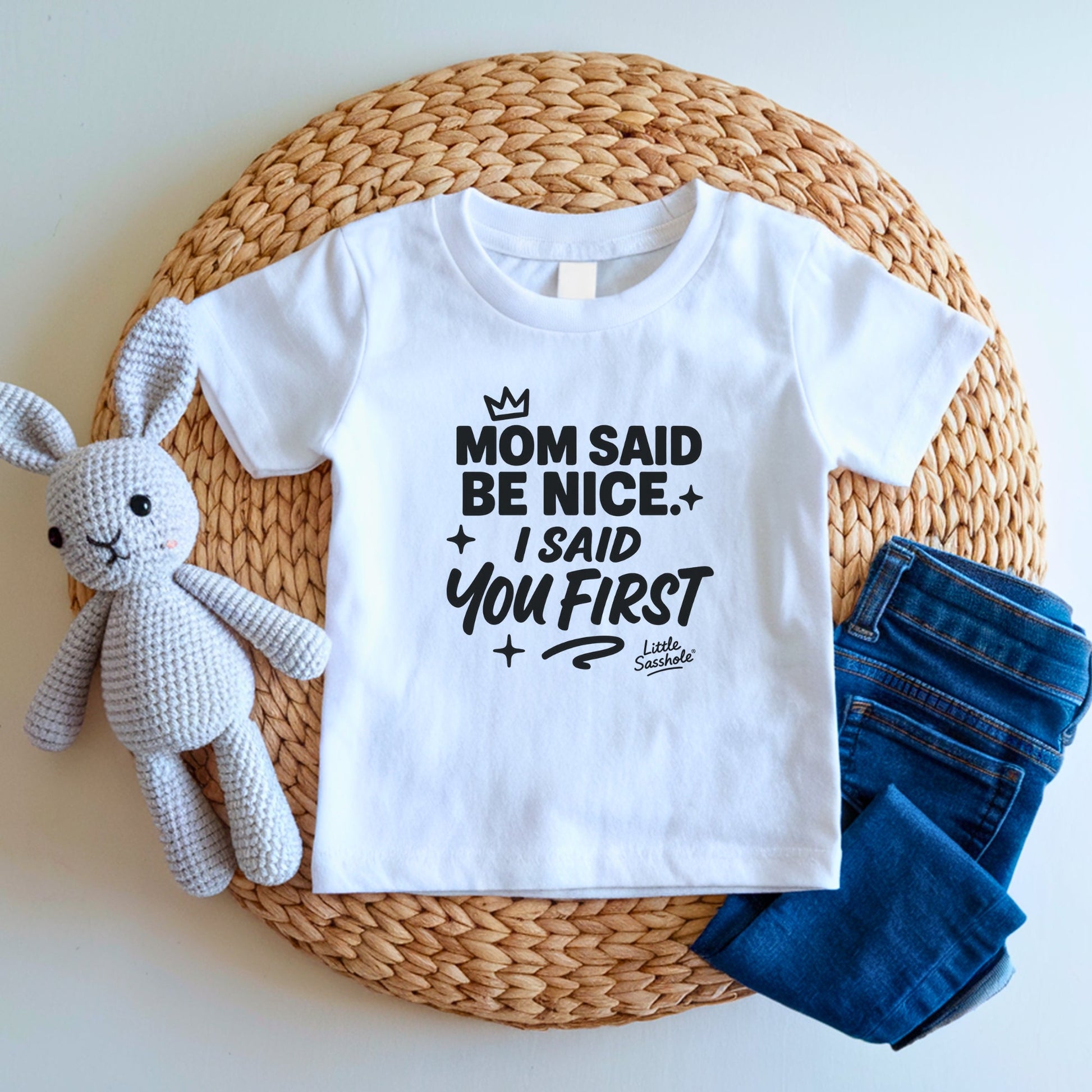 Mom Said Be Nice - I Said You First | Cute Toddler Tshirts | Sasshole Shirt | Funny Kids Shirt | Toddler Girl Gift | Girls Graphic Tee - Funny Graphic Tee by Sasshole® Clothing
