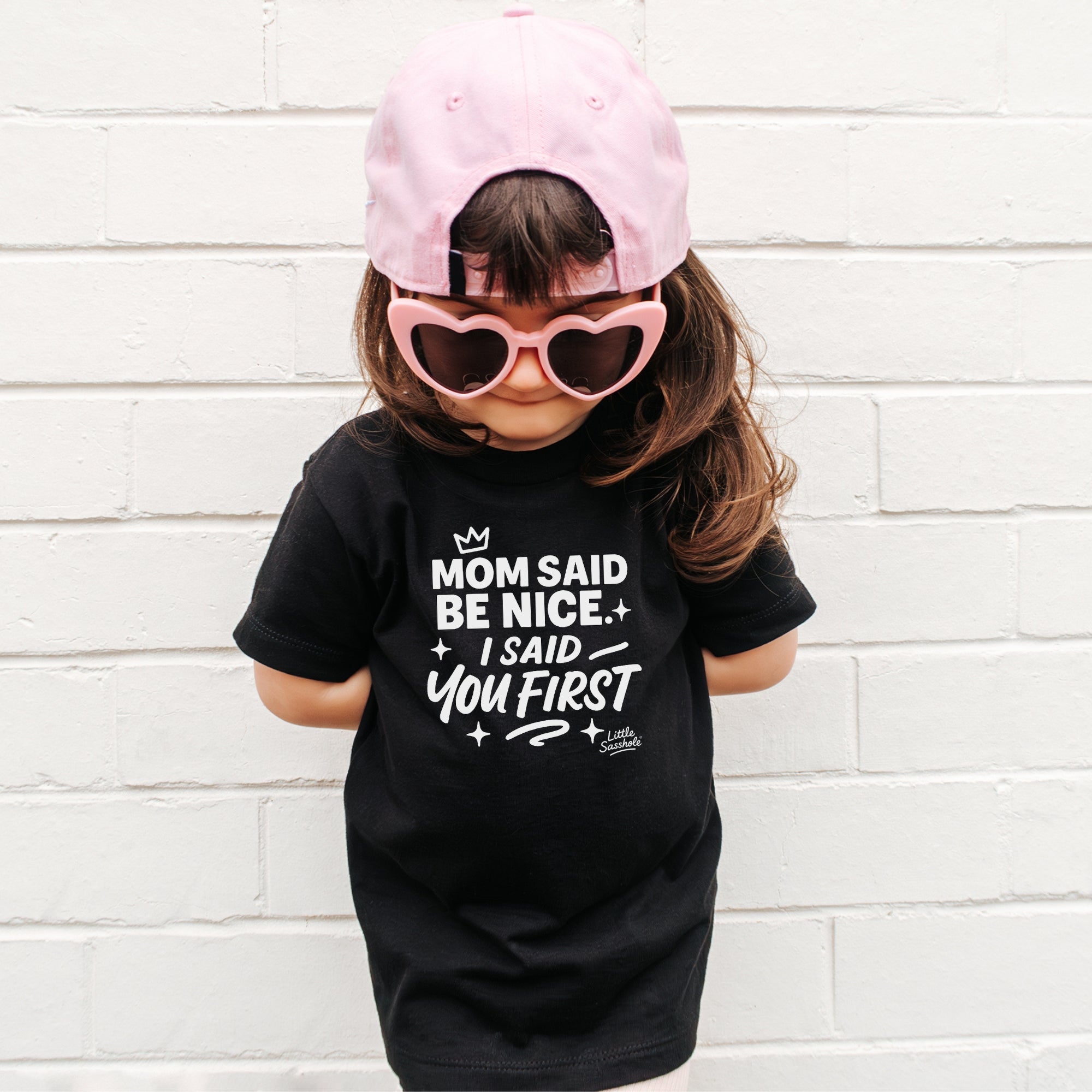 Mom Said Be Nice - I Said You First | Cute Toddler Tshirts | Sasshole Shirt | Funny Kids Shirt | Toddler Girl Gift | Girls Graphic Tee - Funny Graphic Tee by Sasshole® Clothing