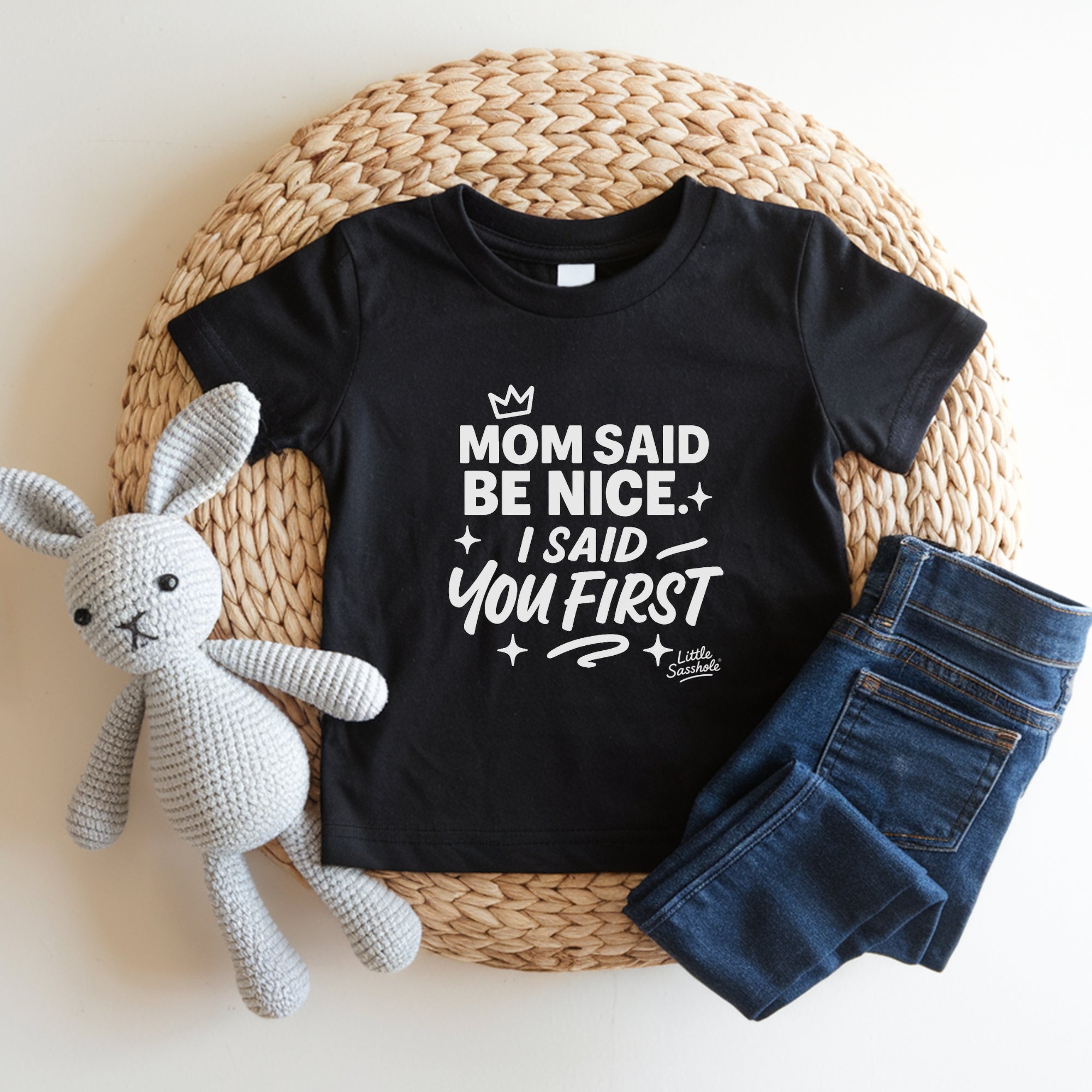 Image of Mom Said Be Nice - I Said You First | Cute Toddler Tshirts | Sasshole Shirt | Funny Kids Shirt | Toddler Girl Gift | Girls Graphic Tee - Funny Graphic Tee by Sasshole® Clothing