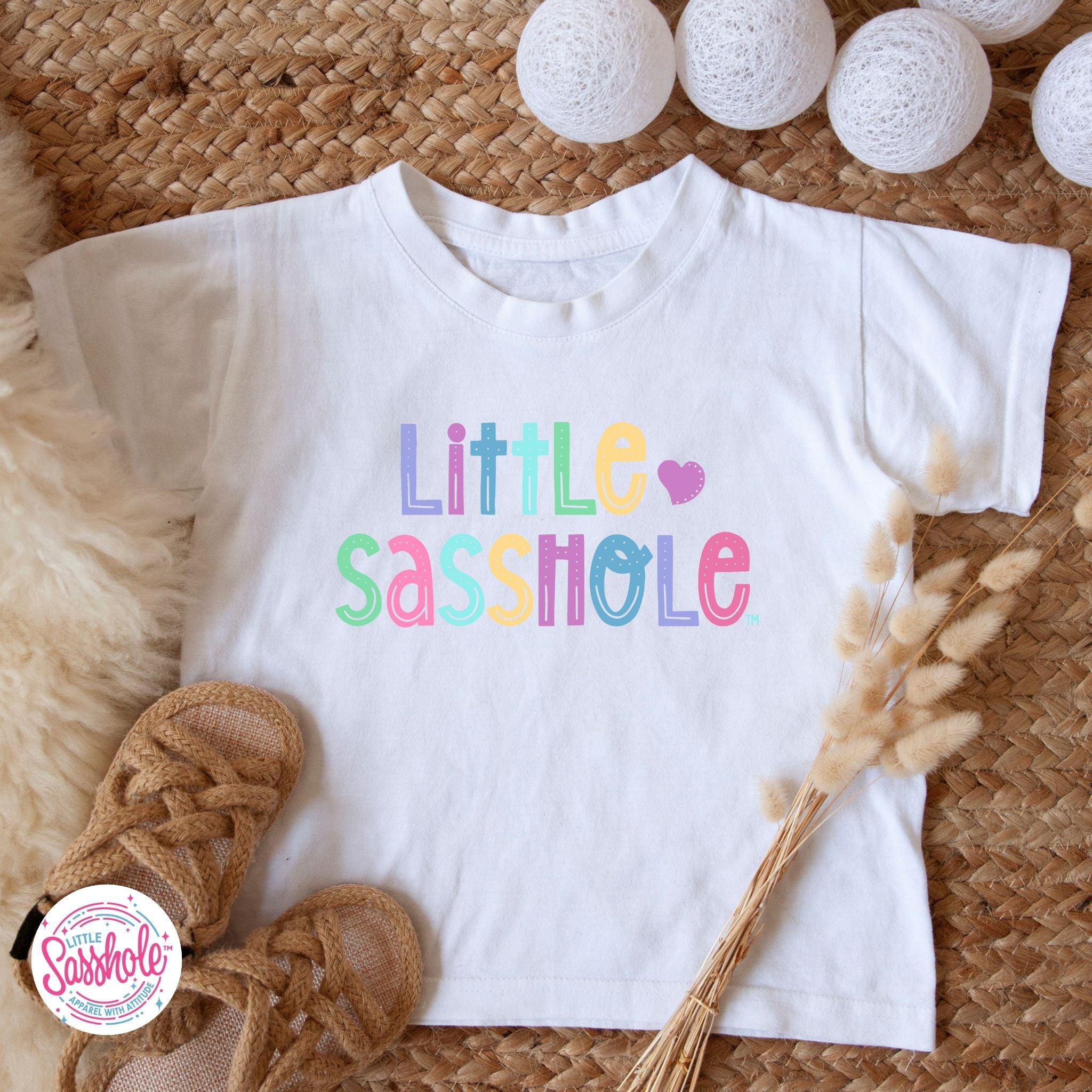 Image of Rainbow of Cuteness: Little Sasshole™ Toddler Girls' Tee - Funny Graphic Tee by Sasshole® Clothing
