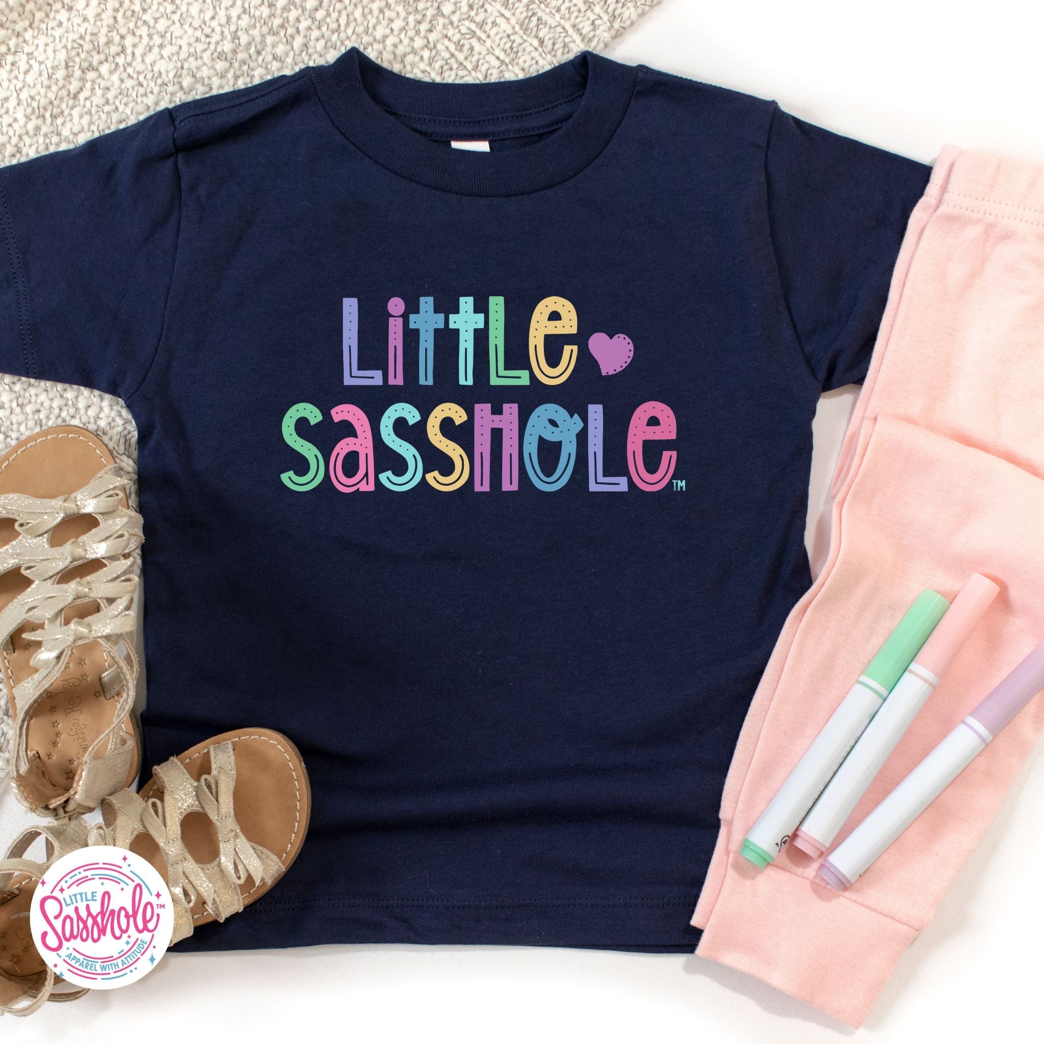 Image of Rainbow of Cuteness: Little Sasshole™ Toddler Girls' Tee - Funny Graphic Tee by Sasshole® Clothing