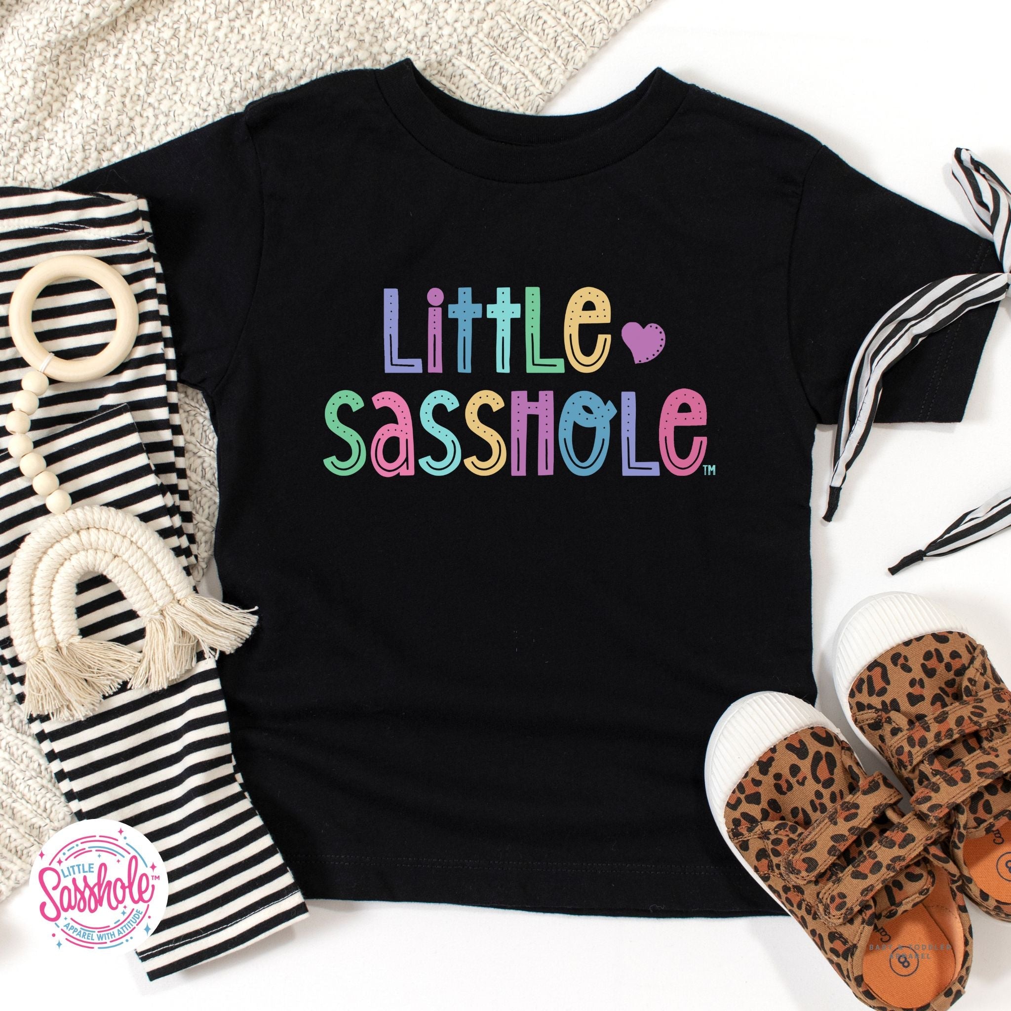 Image of Rainbow of Cuteness: Little Sasshole™ Toddler Girls' Tee - Funny Graphic Tee by Sasshole® Clothing