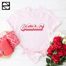 Image of Retro Love: Sasshole® Valentines Day Women's Tshirt - Funny Graphic Tee by Sasshole® Clothing