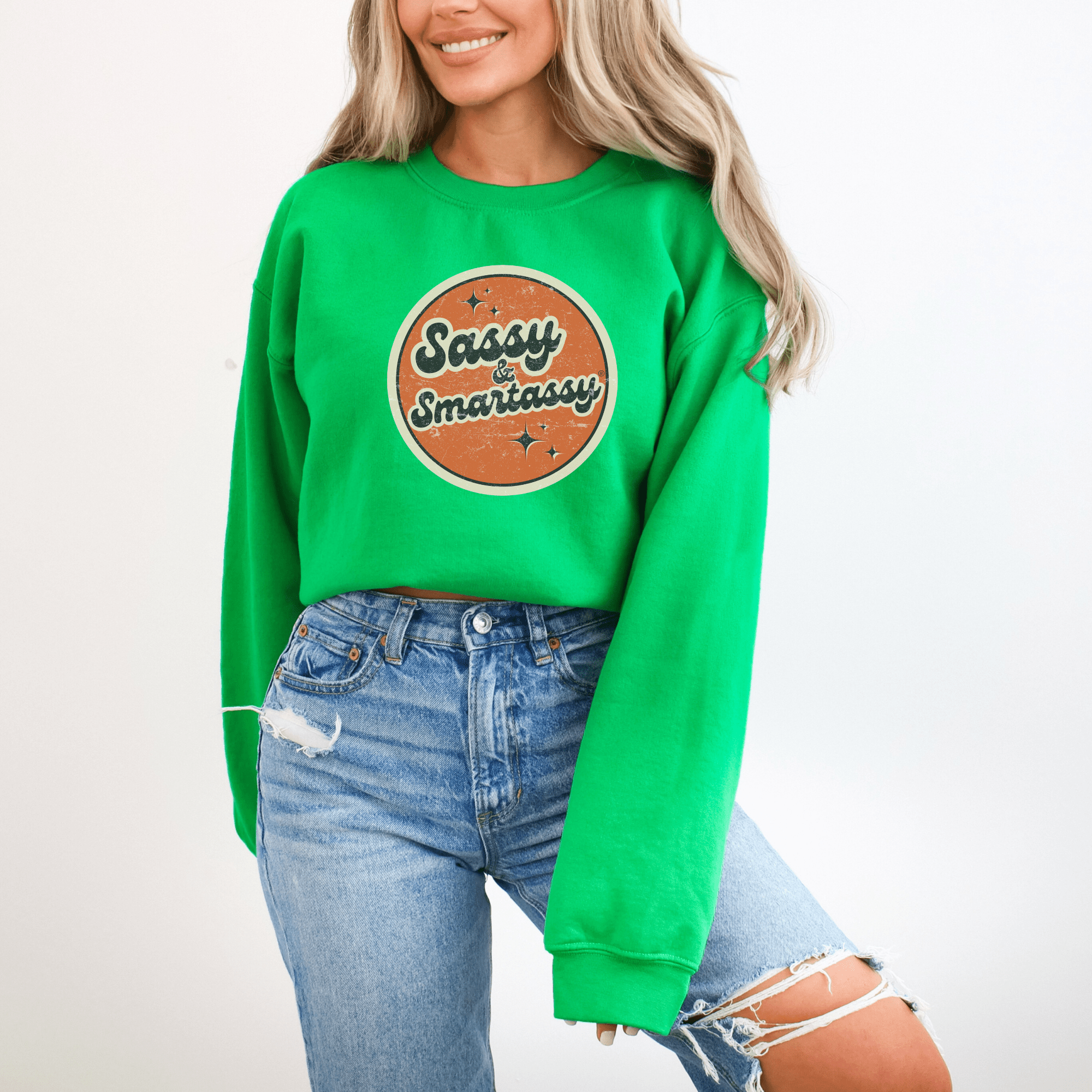 Image of Retro Rebel: Sassy & Smartassy® Vintage Vibes '70s Women's Sweatshirt - Funny Graphic Tee by Sasshole® Clothing