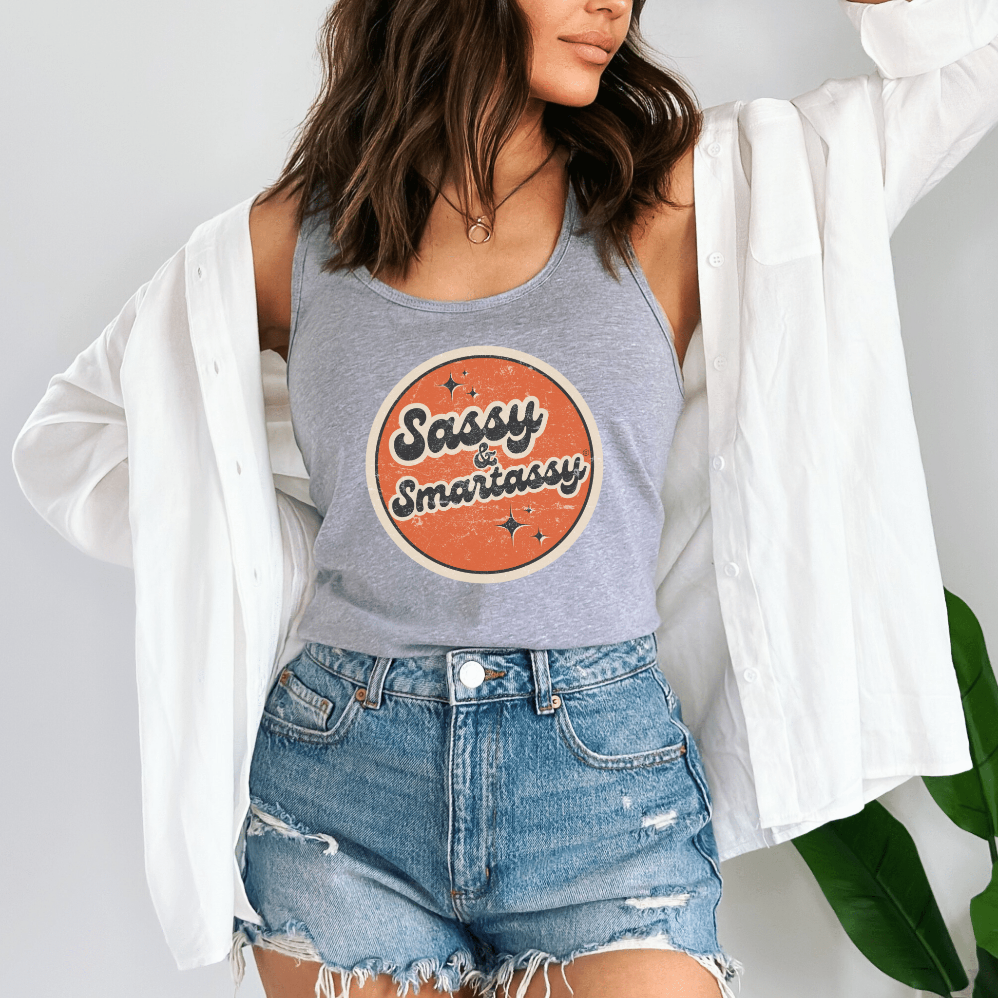 Image of Retro Sassy & Smartassy® Women's Tank Top - Funny Graphic Tee by Sasshole® Clothing