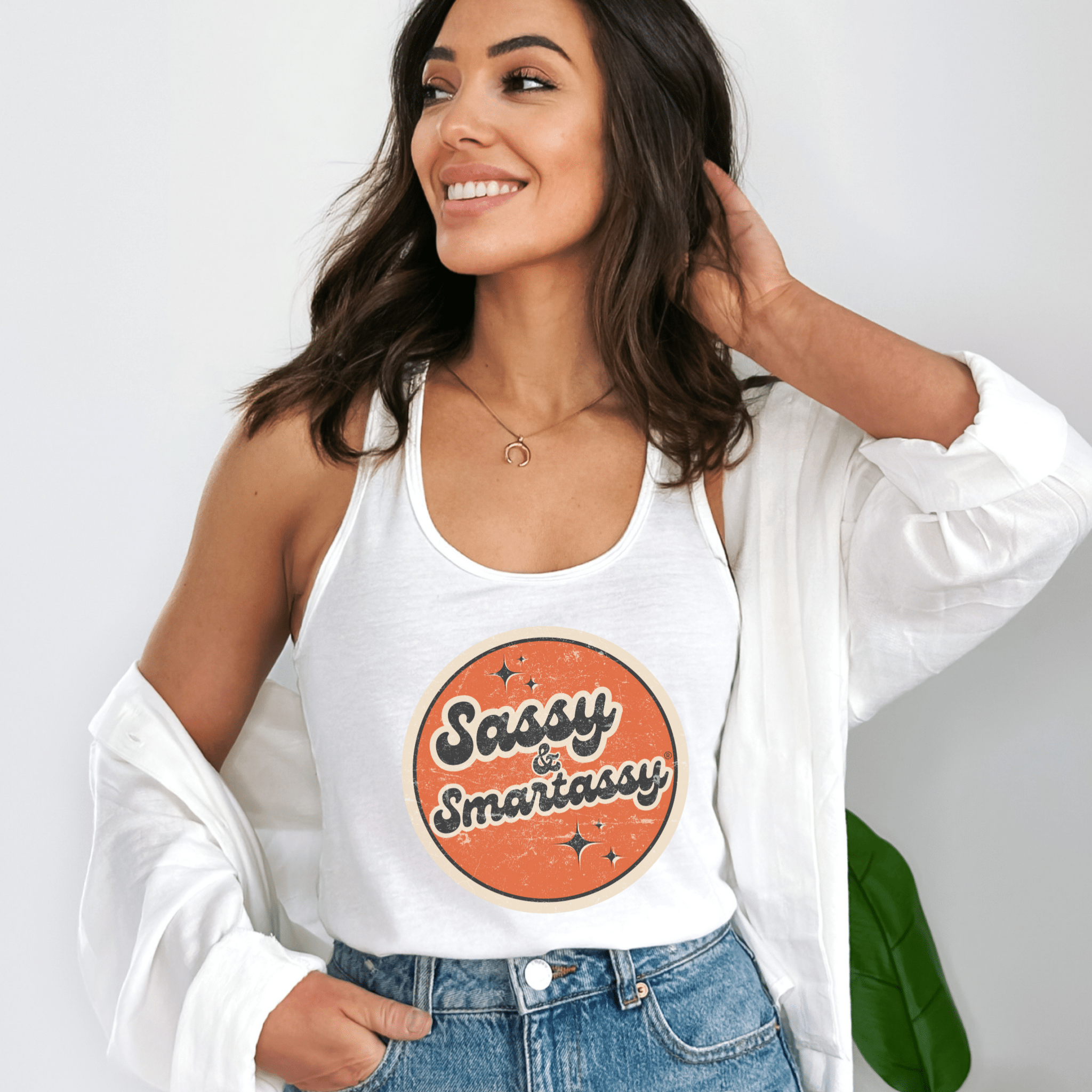 Image of Retro Sassy & Smartassy® Women's Tank Top - Funny Graphic Tee by Sasshole® Clothing