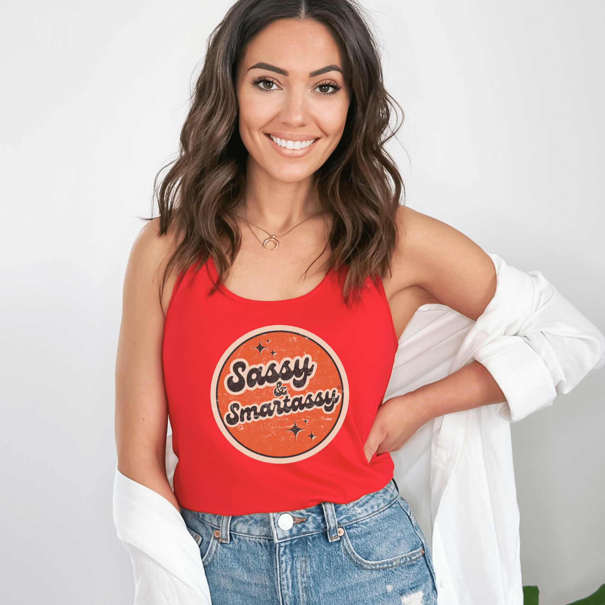 Image of Retro Sassy & Smartassy® Women's Tank Top - Funny Graphic Tee by Sasshole® Clothing
