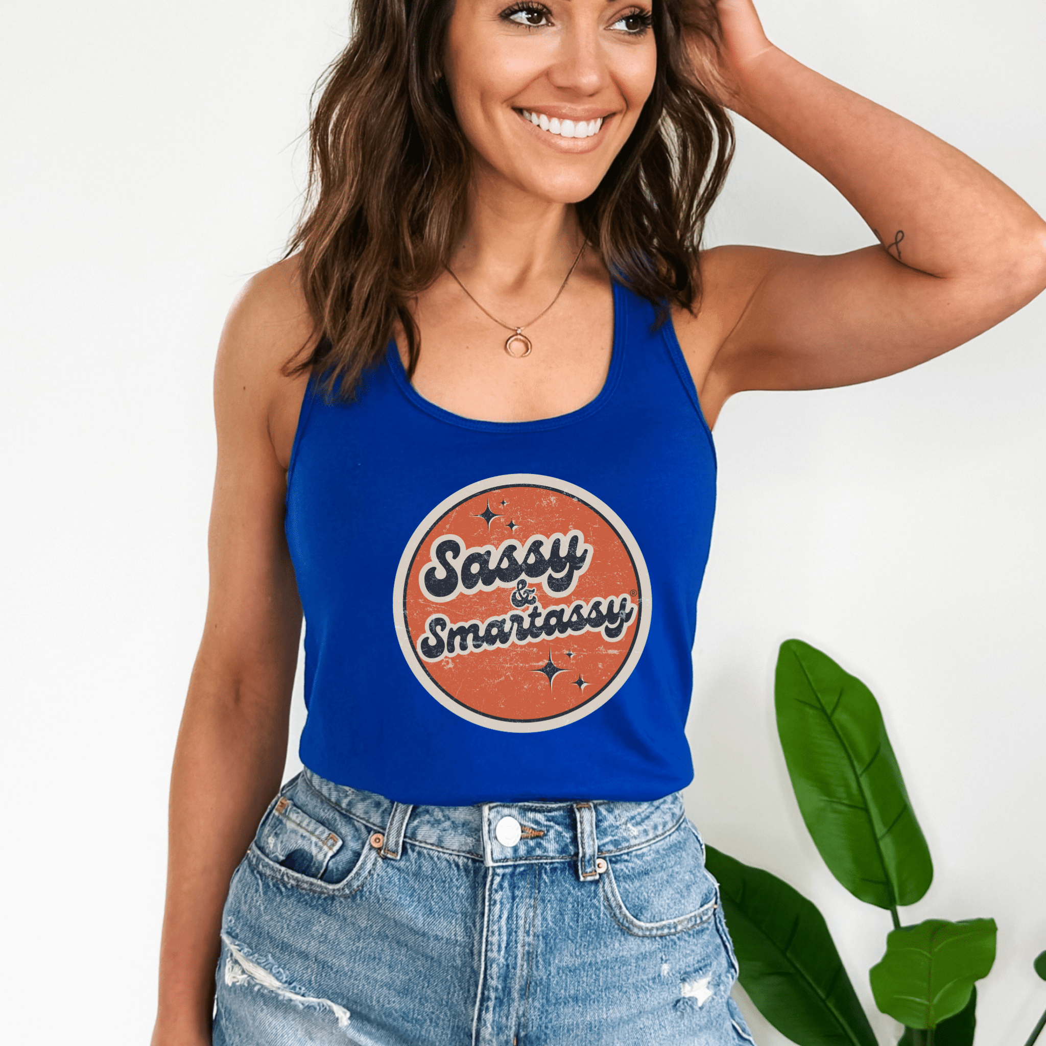 Image of Retro Sassy & Smartassy® Women's Tank Top - Funny Graphic Tee by Sasshole® Clothing