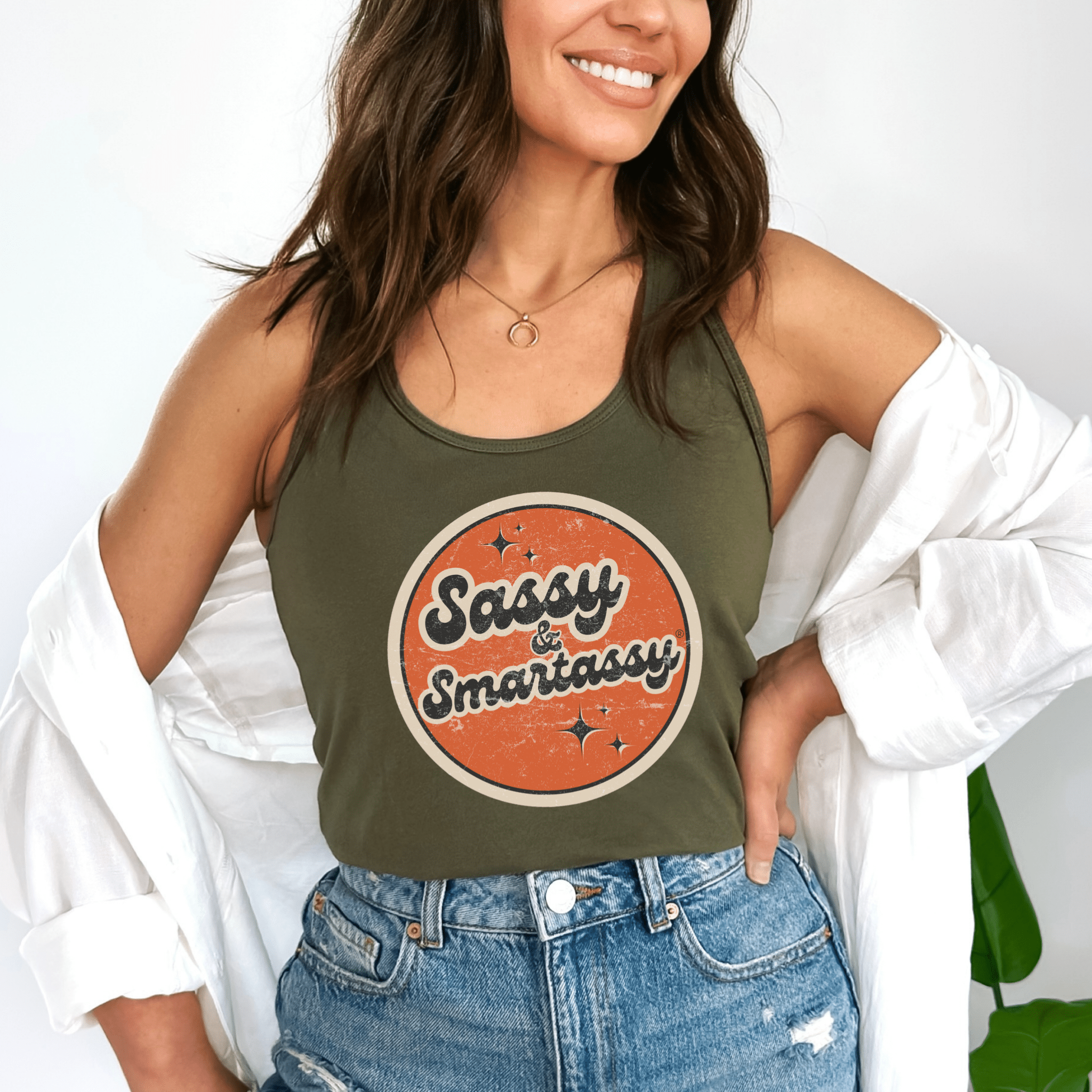 Image of Retro Sassy & Smartassy® Women's Tank Top - Funny Graphic Tee by Sasshole® Clothing