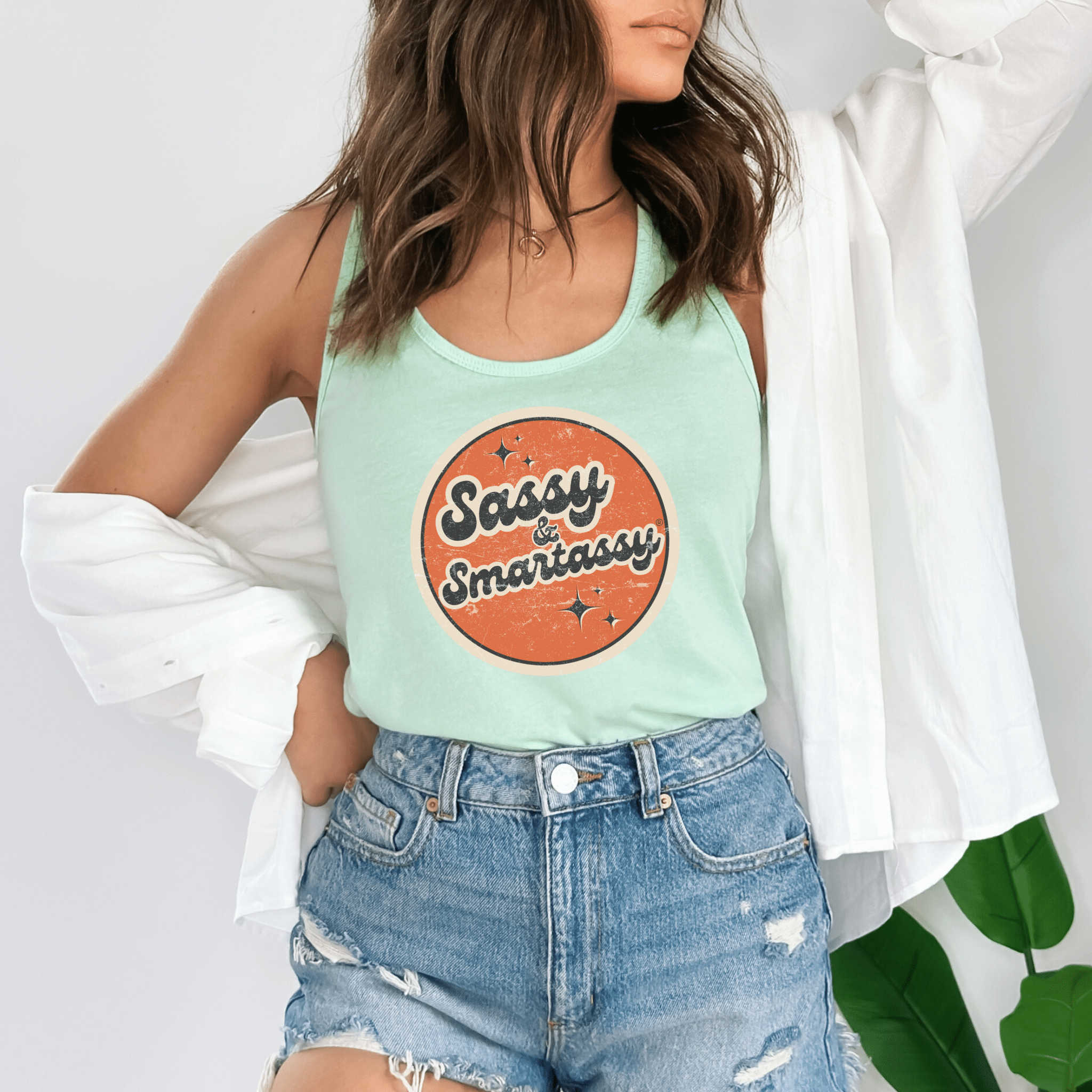 Image of Retro Sassy & Smartassy® Women's Tank Top - Funny Graphic Tee by Sasshole® Clothing
