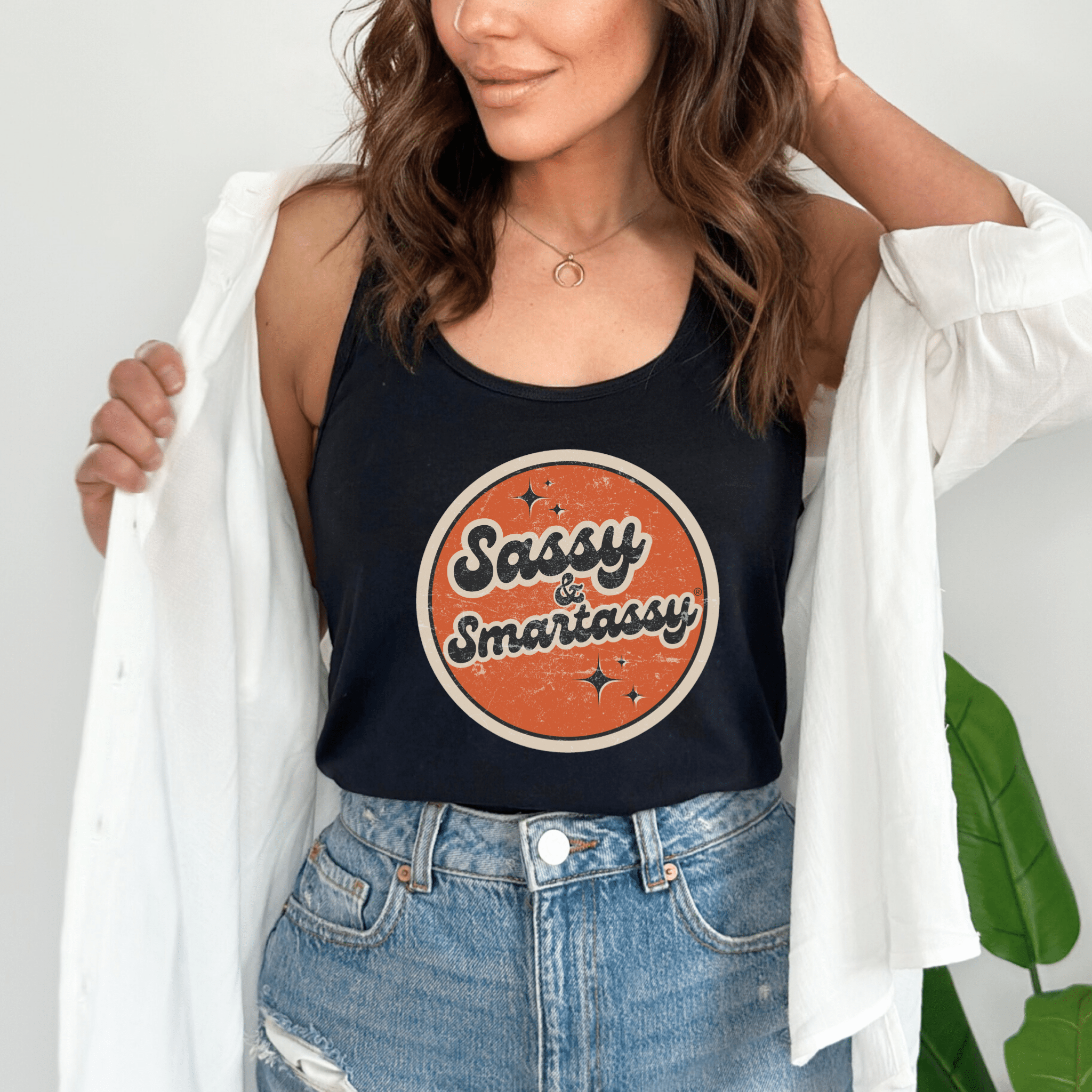 Image of Retro Sassy & Smartassy® Women's Tank Top - Funny Graphic Tee by Sasshole® Clothing