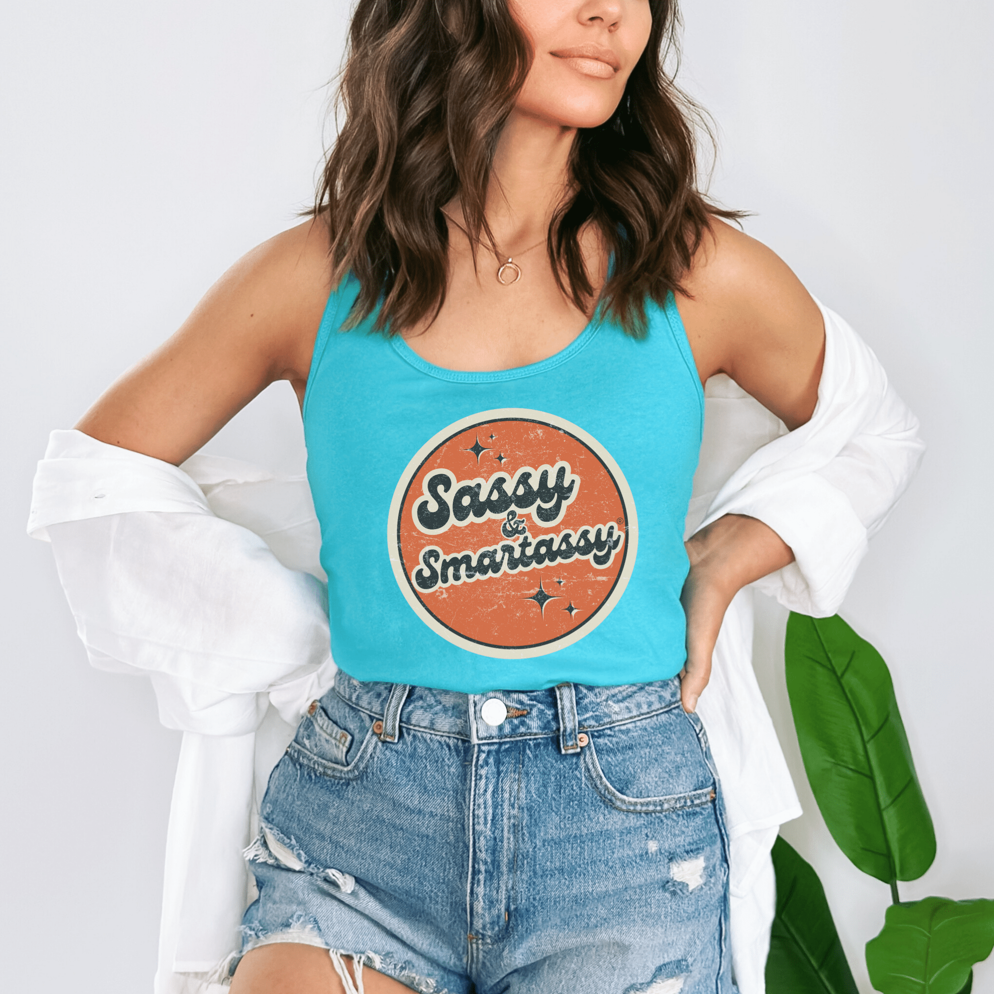 Image of Retro Sassy & Smartassy® Women's Tank Top - Funny Graphic Tee by Sasshole® Clothing