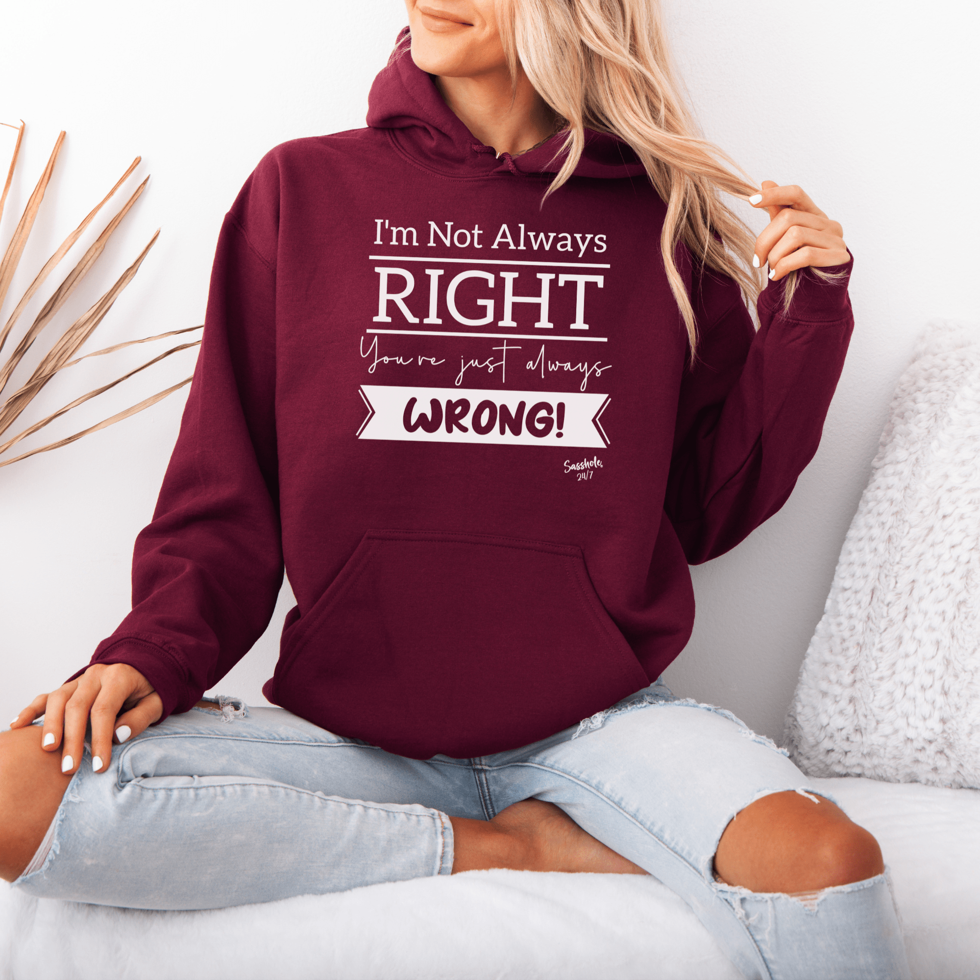 Image of Righteous Humor Hoodies: The Truth? You're Wrong! Women's Sasshole® Hoodie - Funny Graphic Tee by Sasshole® Clothing