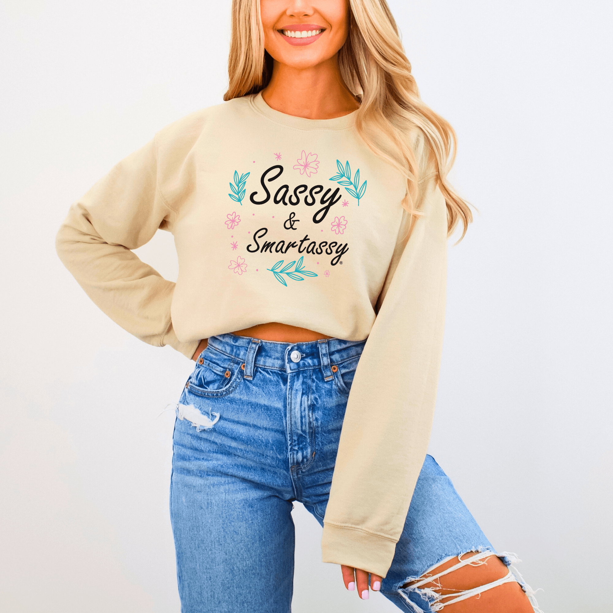 Image of Sass Alert: Sassy & Smartassy® Women's Sweatshirt - Funny Graphic Tee by Sasshole® Clothing