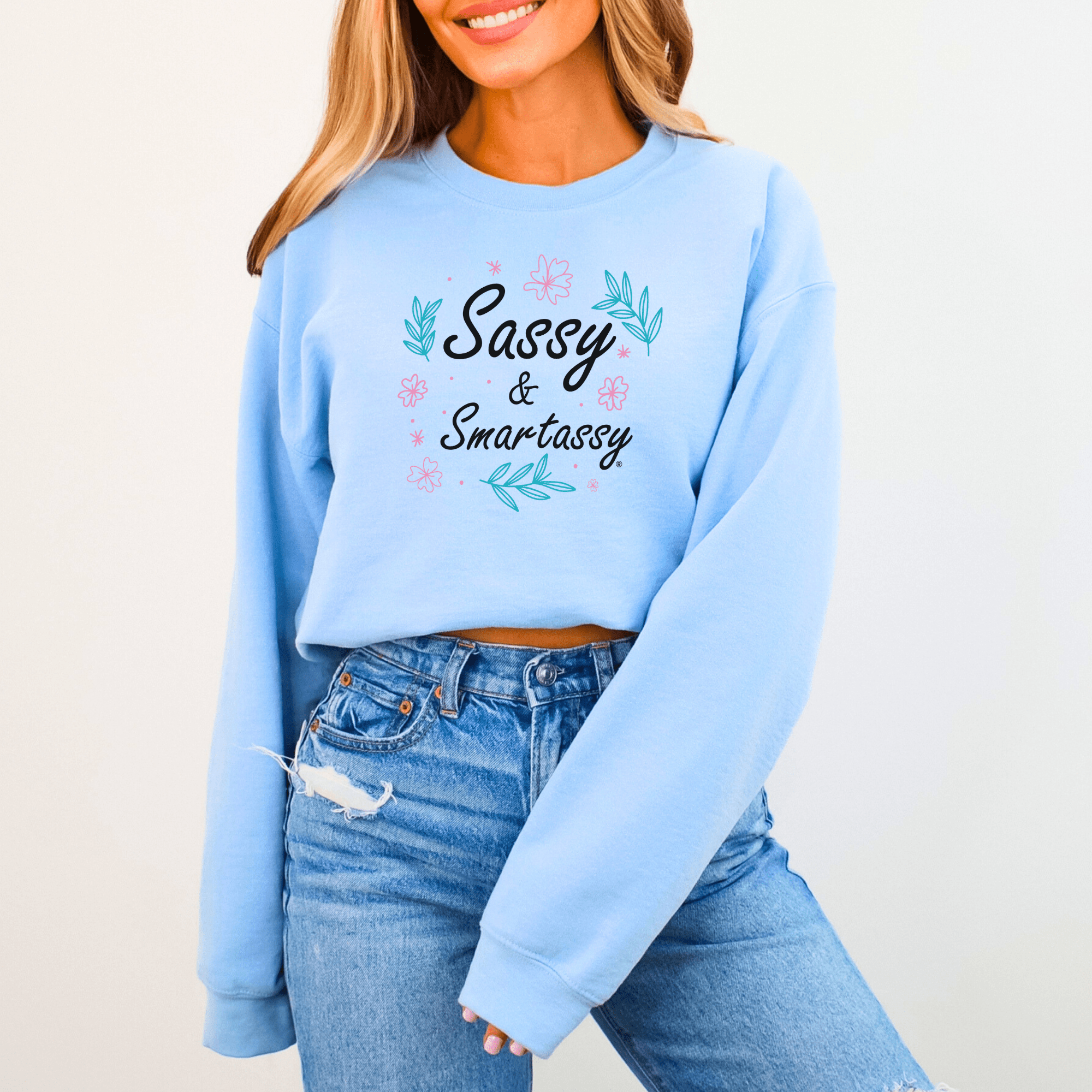 Image of Sass Alert: Sassy & Smartassy® Women's Sweatshirt - Funny Graphic Tee by Sasshole® Clothing