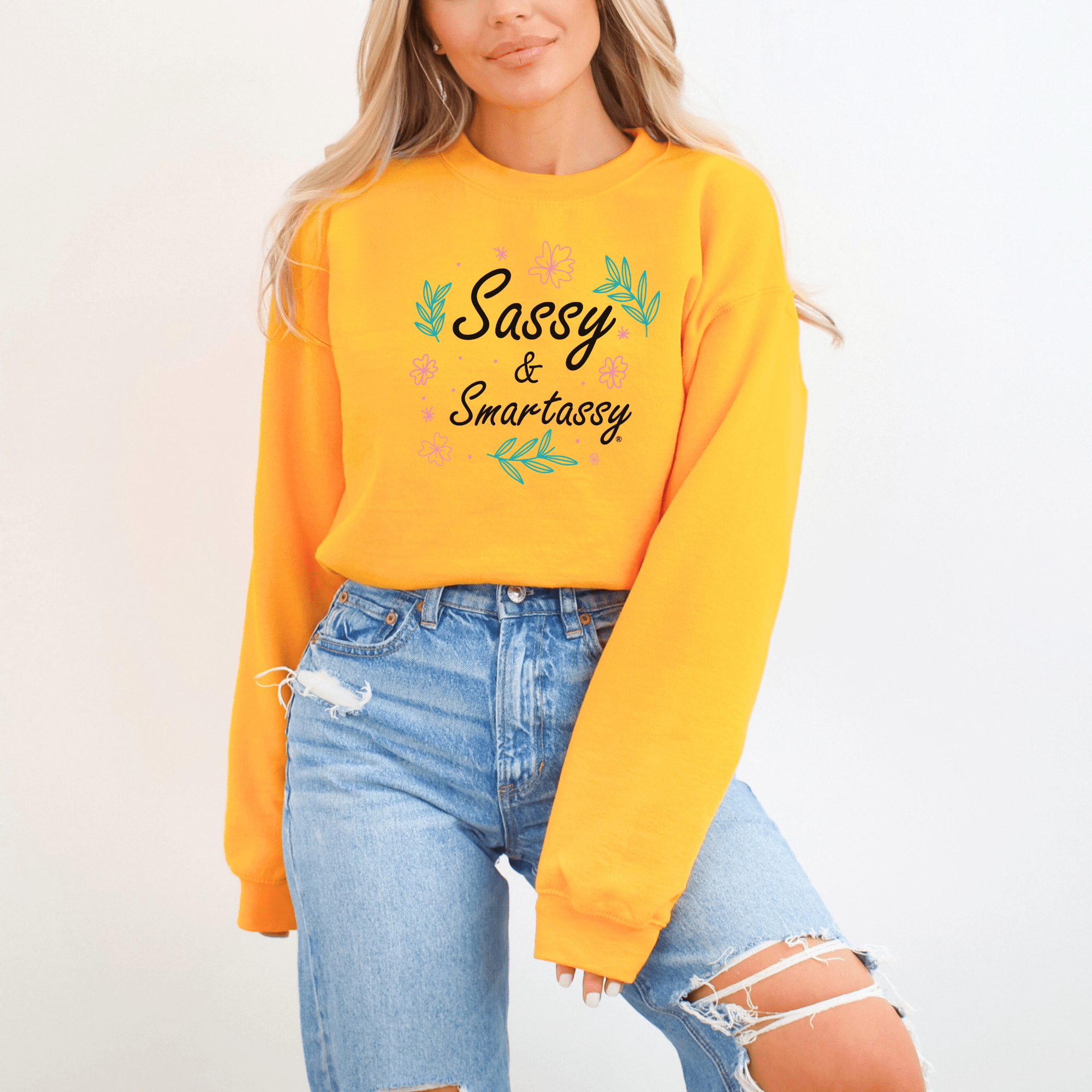 Image of Sass Alert: Sassy & Smartassy® Women's Sweatshirt - Funny Graphic Tee by Sasshole® Clothing