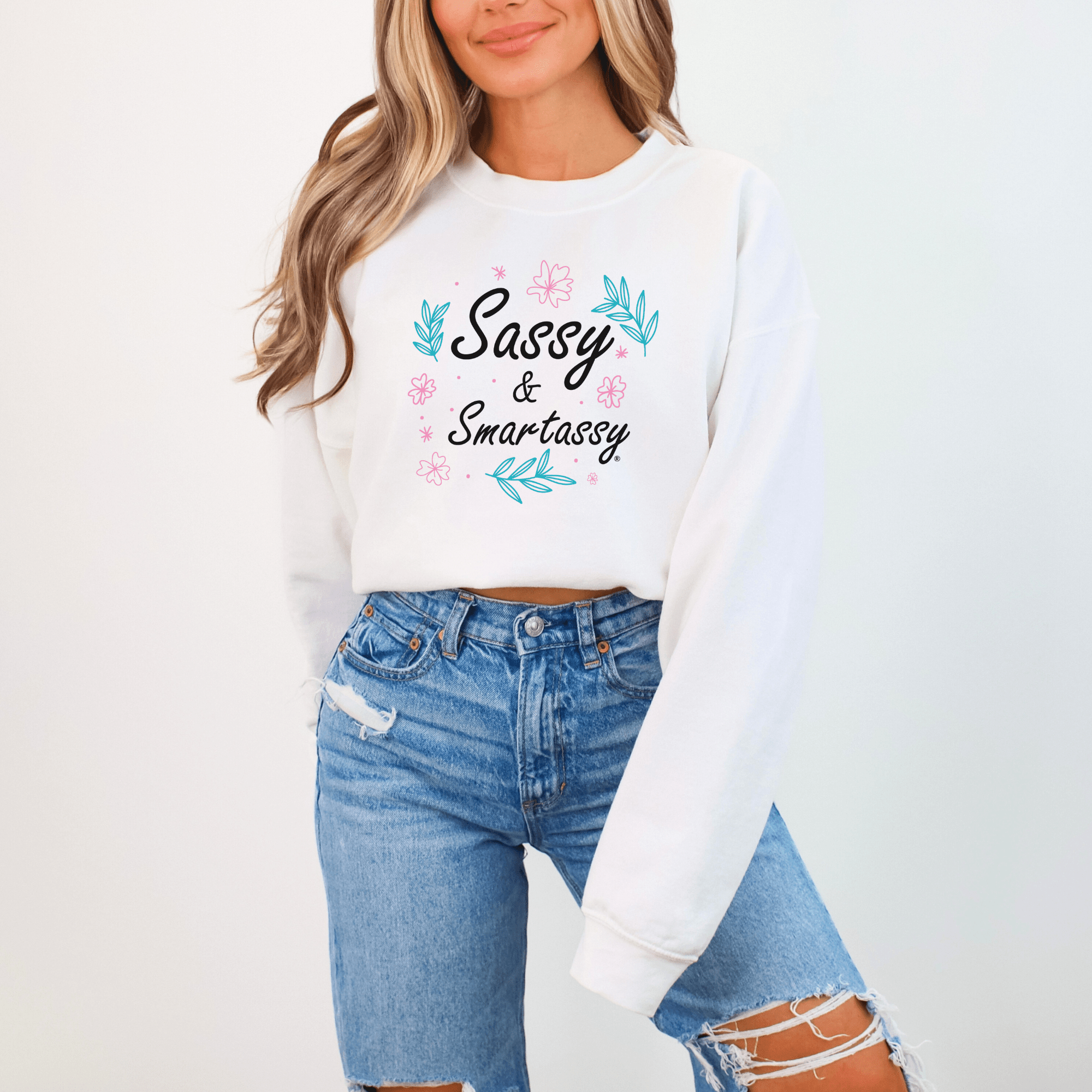 Image of Sass Alert: Sassy & Smartassy® Women's Sweatshirt - Funny Graphic Tee by Sasshole® Clothing