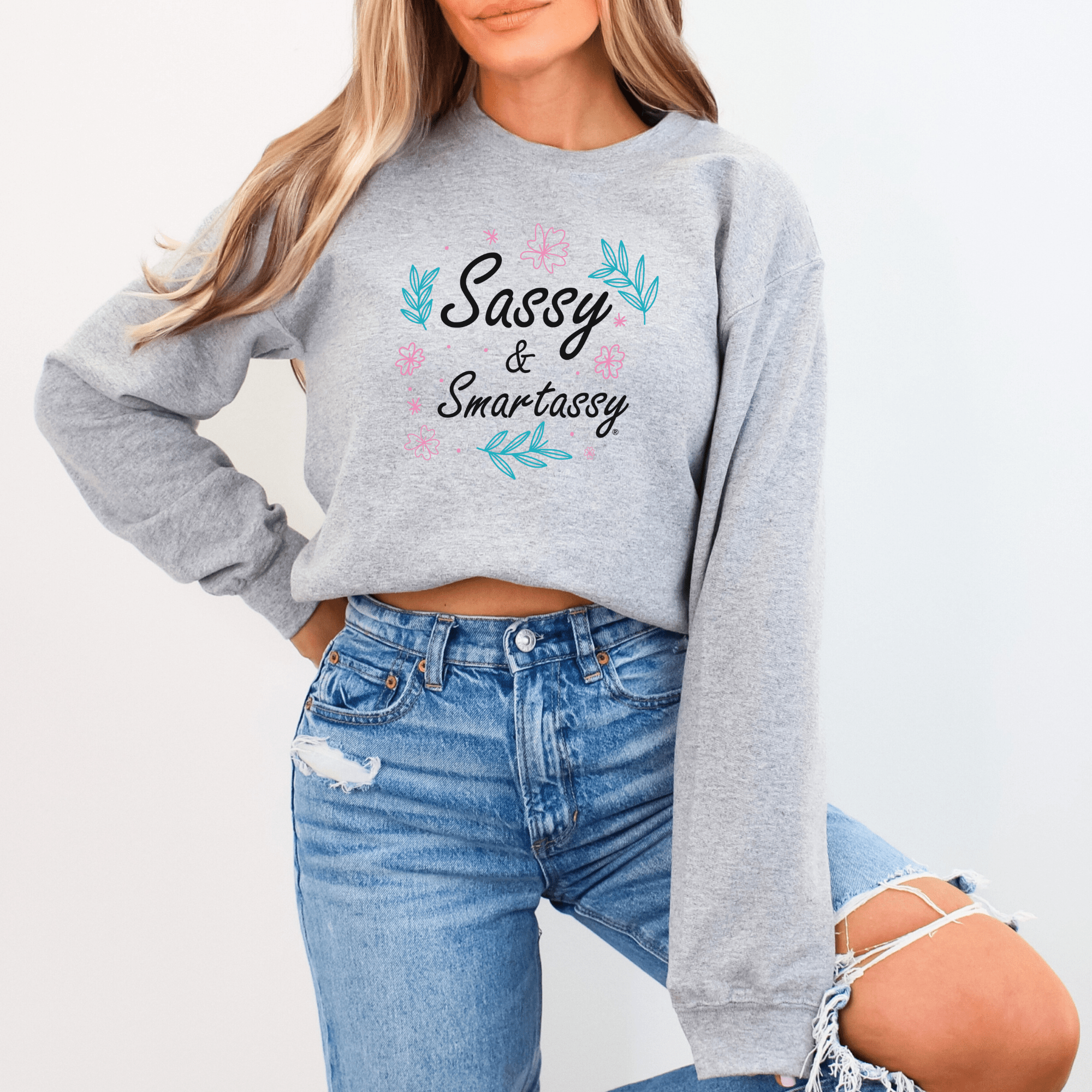 Image of Sass Alert: Sassy & Smartassy® Women's Sweatshirt - Funny Graphic Tee by Sasshole® Clothing