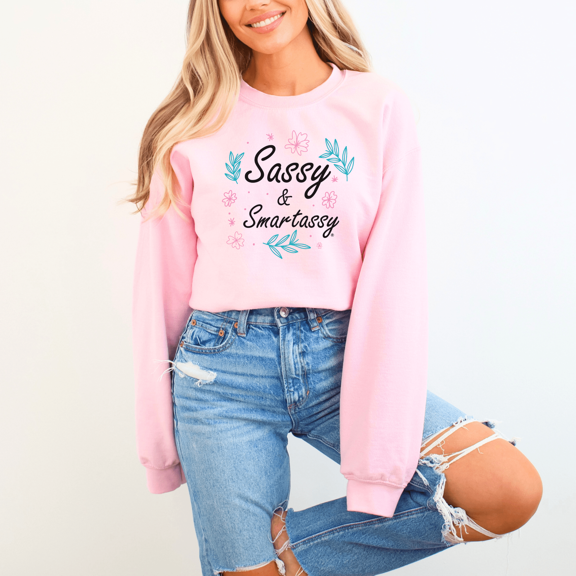 Image of Sass Alert: Sassy & Smartassy® Women's Sweatshirt - Funny Graphic Tee by Sasshole® Clothing