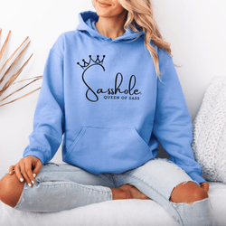 Image of Sass in Charge: Sasshole® Queen of Sass Women's Graphic Hoodie - Funny Graphic Tee by Sasshole® Clothing