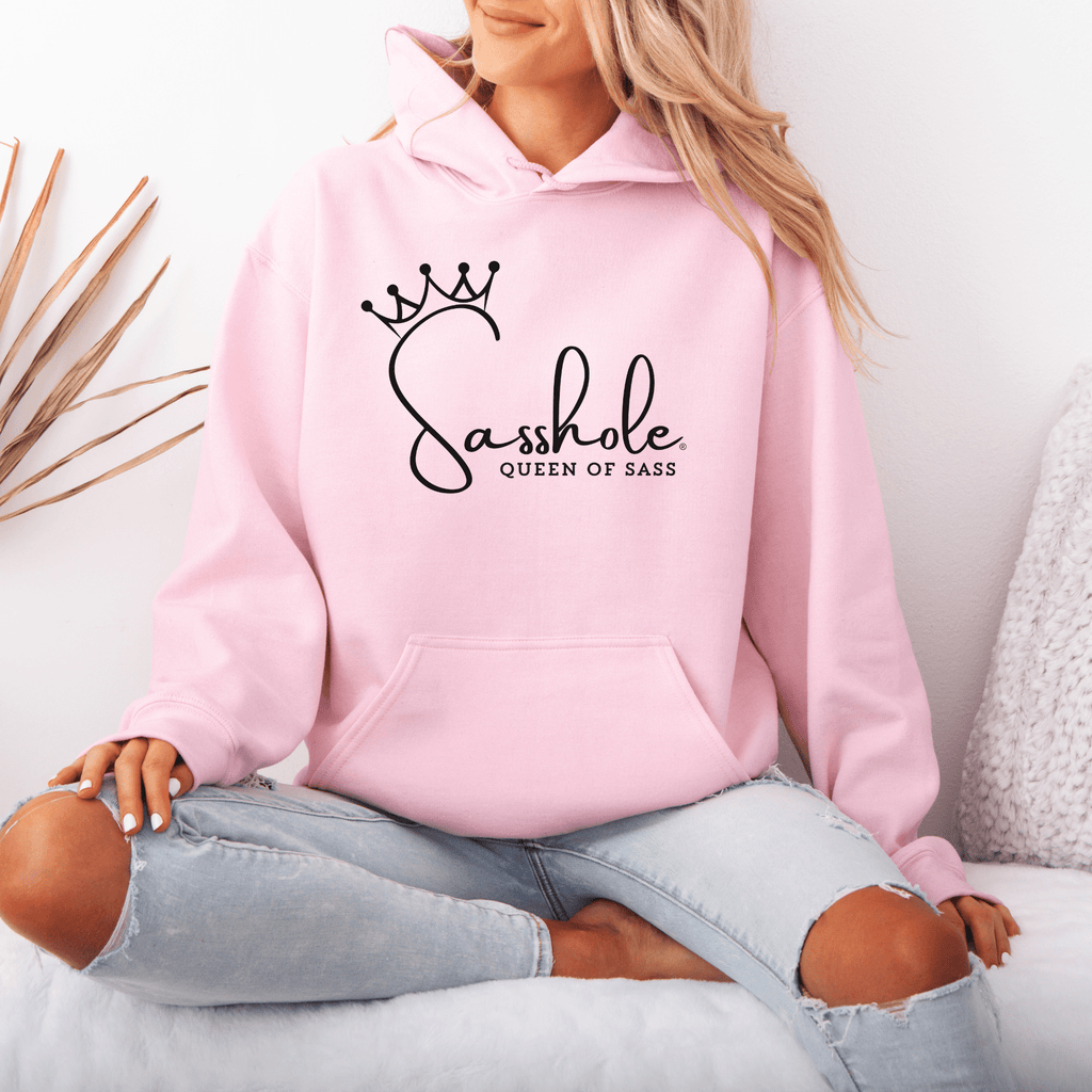 Sass in Charge: Sasshole® Queen of Sass Women's Graphic Hoodie - Funny Graphic Tee by Sasshole® Clothing