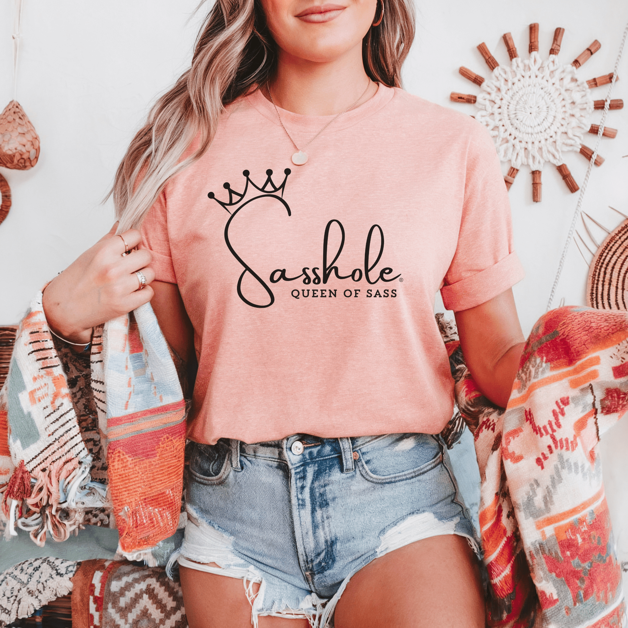 Image of Sass in Charge: Sasshole® - Queen of Sass Women's Shirt - Funny Graphic Tee by Sasshole® Clothing