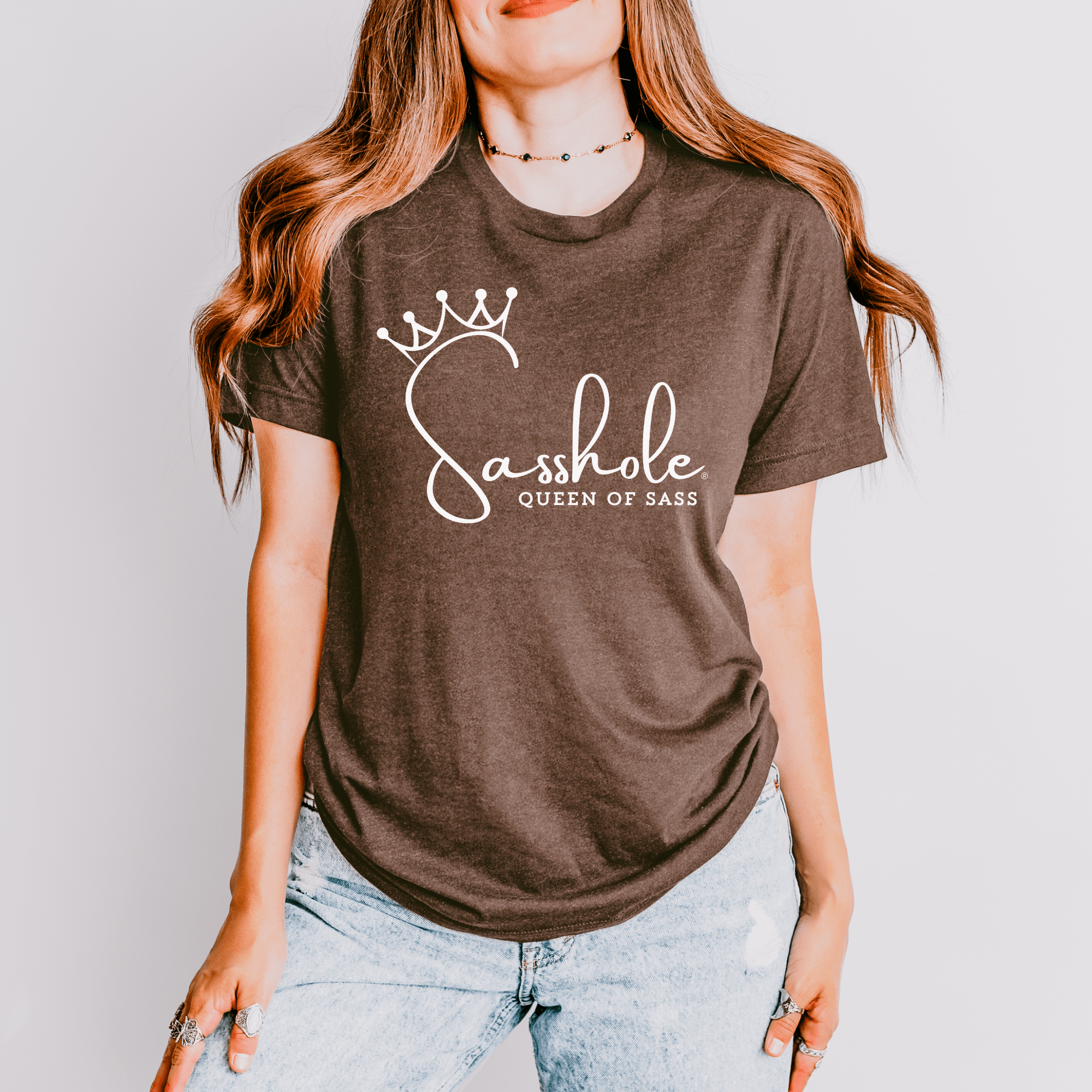 Image of Sass in Charge: Sasshole® - Queen of Sass Women's Shirt - Funny Graphic Tee by Sasshole® Clothing