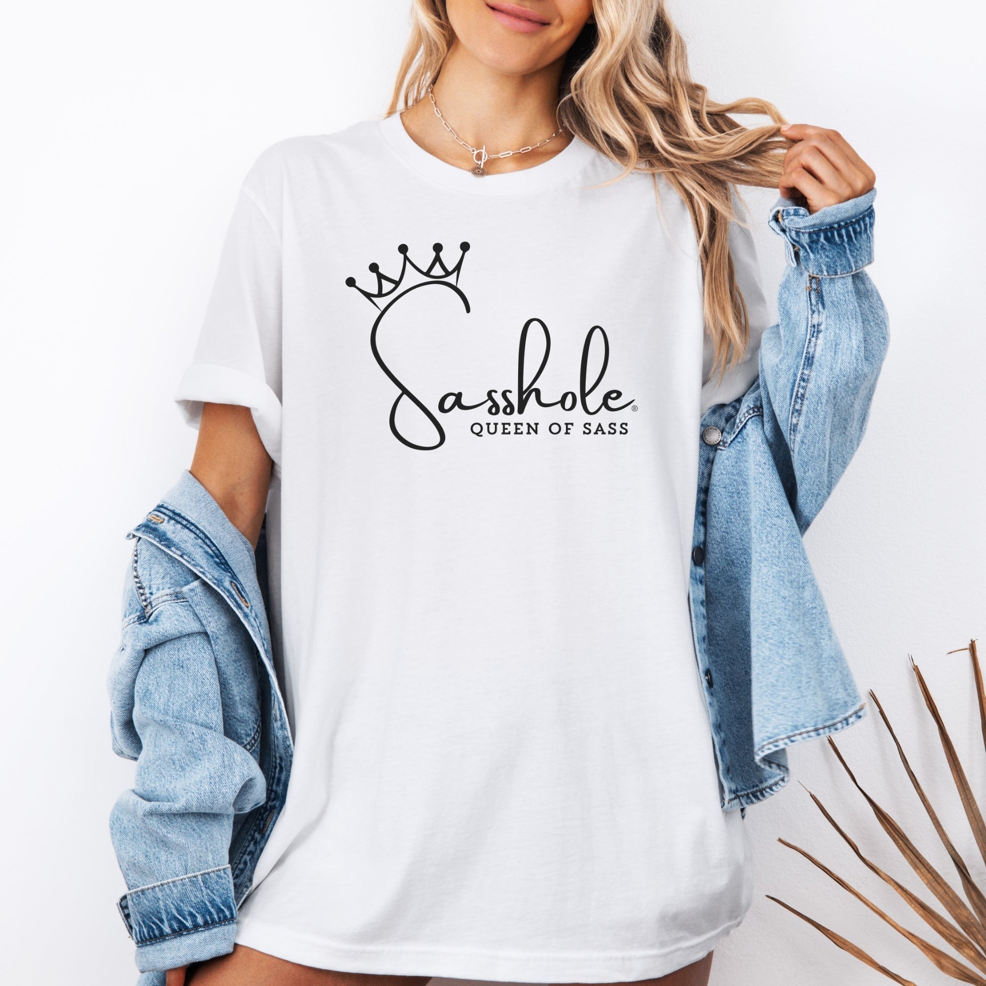 Image of Sass in Charge: Sasshole® - Queen of Sass Women's Shirt - Funny Graphic Tee by Sasshole® Clothing