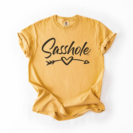 Sasshole® Arrow Heart T-Shirt – Funny, Flirty, and Bold Graphic Tee for Women – Comfort Color T-shirts - Funny Graphic Tee by Sasshole® Clothing