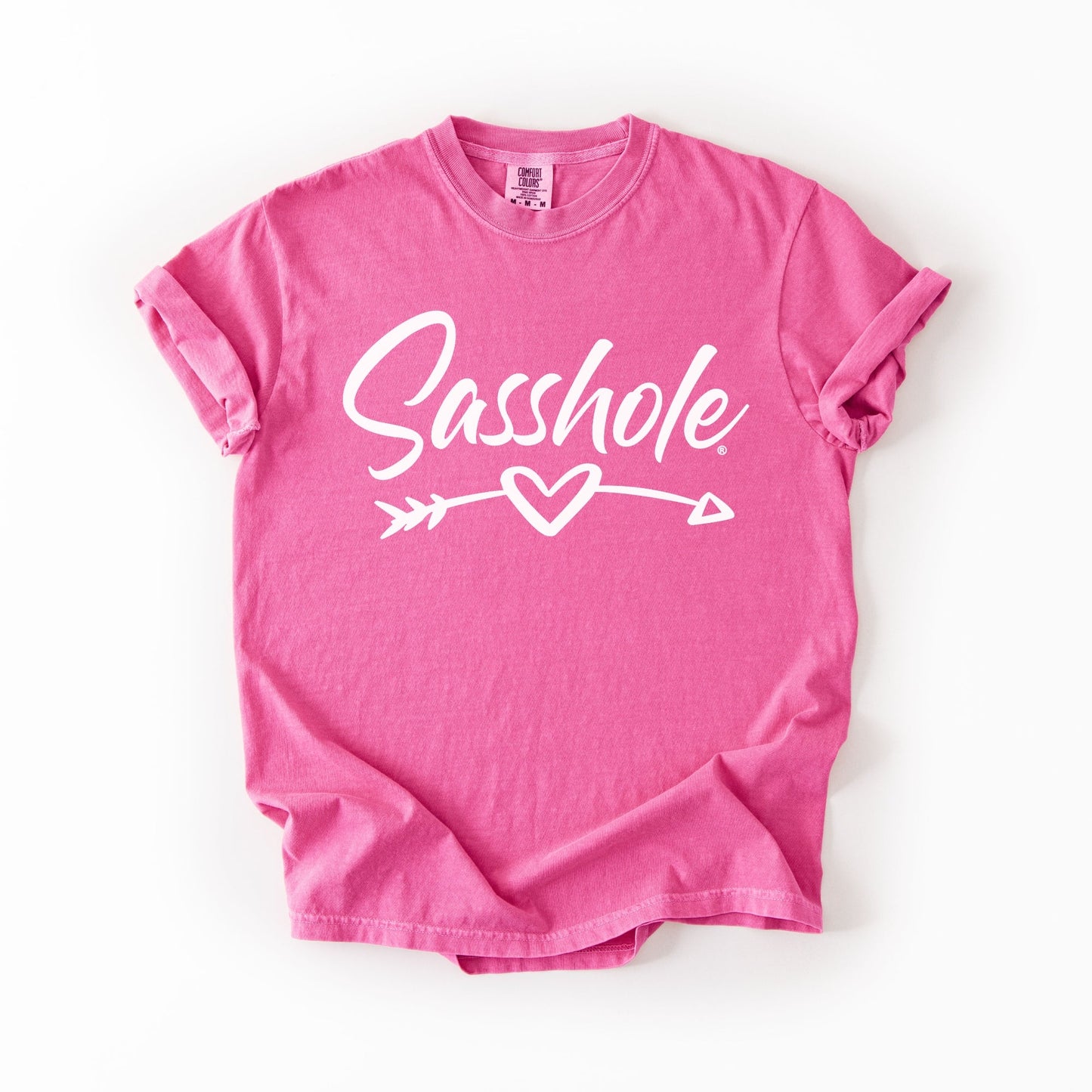 Sasshole® Arrow Heart T-Shirt – Funny, Flirty, and Bold Graphic Tee for Women – Comfort Color T-shirts - Funny Graphic Tee by Sasshole® Clothing