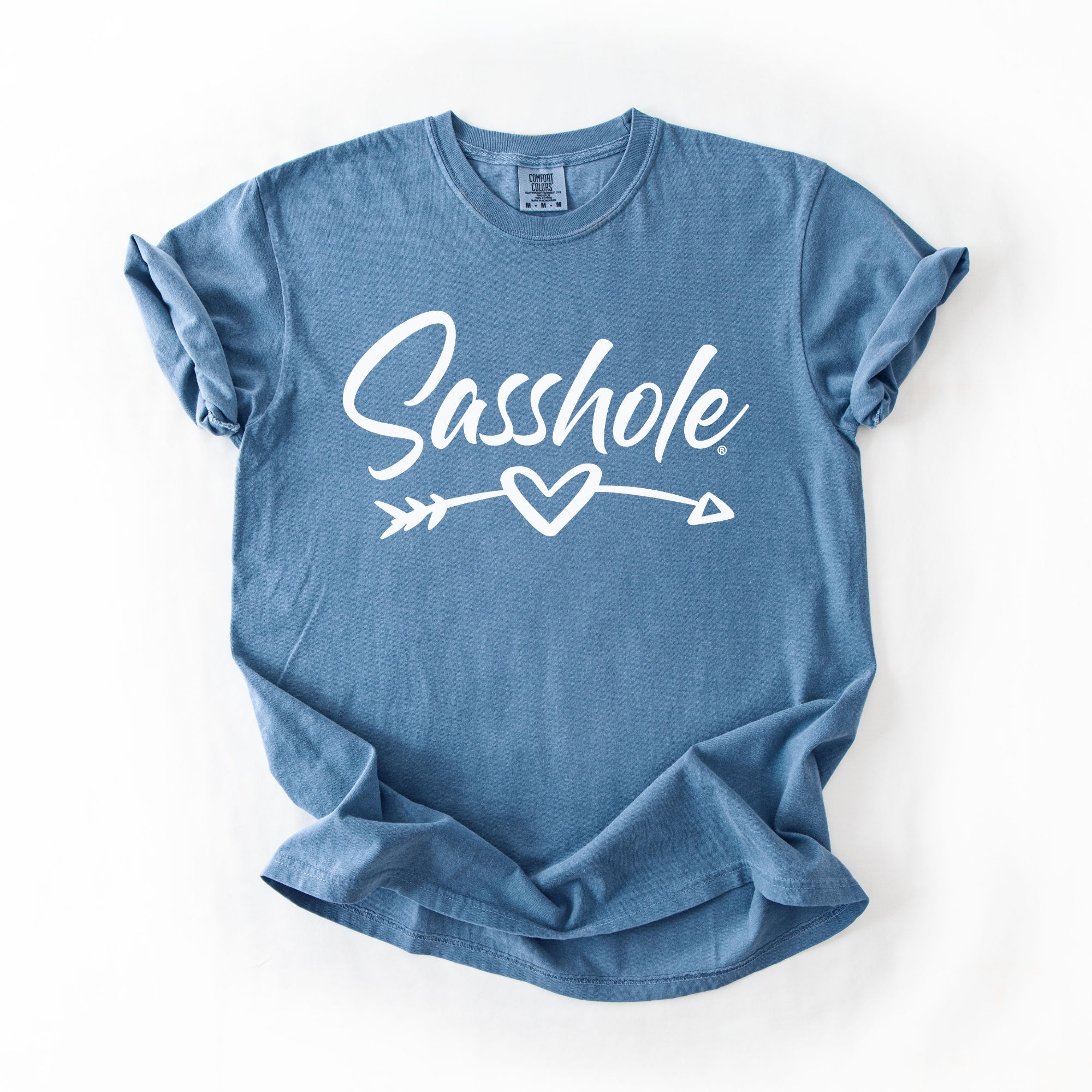 Image of Sasshole® Arrow Heart T-Shirt – Funny, Flirty, and Bold Graphic Tee for Women – Comfort Color T-shirts - Funny Graphic Tee by Sasshole® Clothing