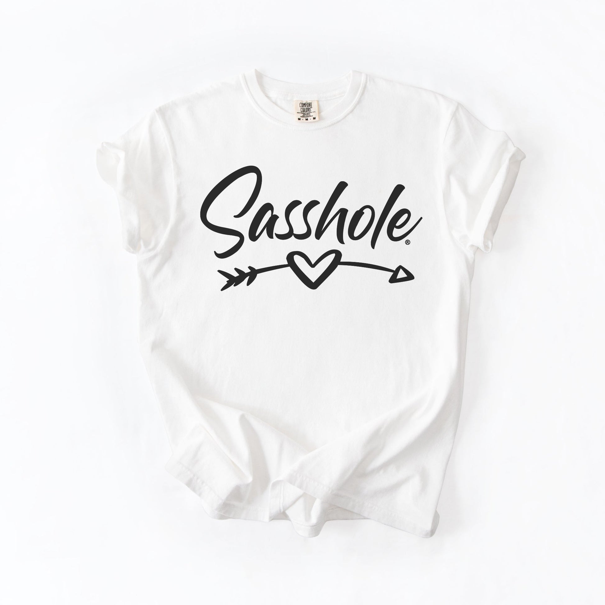 Sasshole® Arrow Heart T-Shirt – Funny, Flirty, and Bold Graphic Tee for Women – Comfort Color T-shirts - Funny Graphic Tee by Sasshole® Clothing