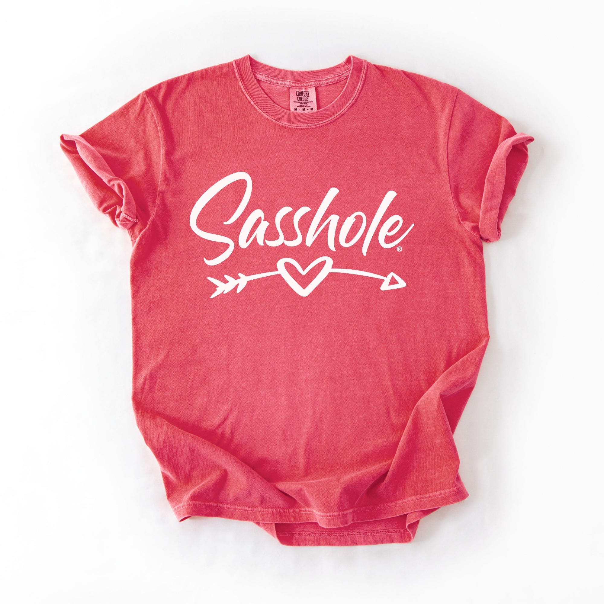 Image of Sasshole® Arrow Heart T-Shirt – Funny, Flirty, and Bold Graphic Tee for Women – Comfort Color T-shirts - Funny Graphic Tee by Sasshole® Clothing
